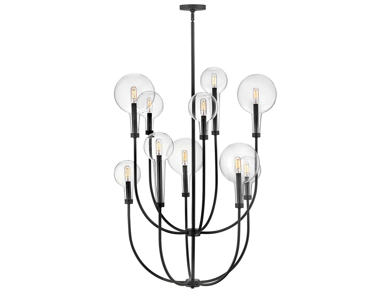 Hinkley Alchemy 10-Light Black Globe Tiered Chandelier