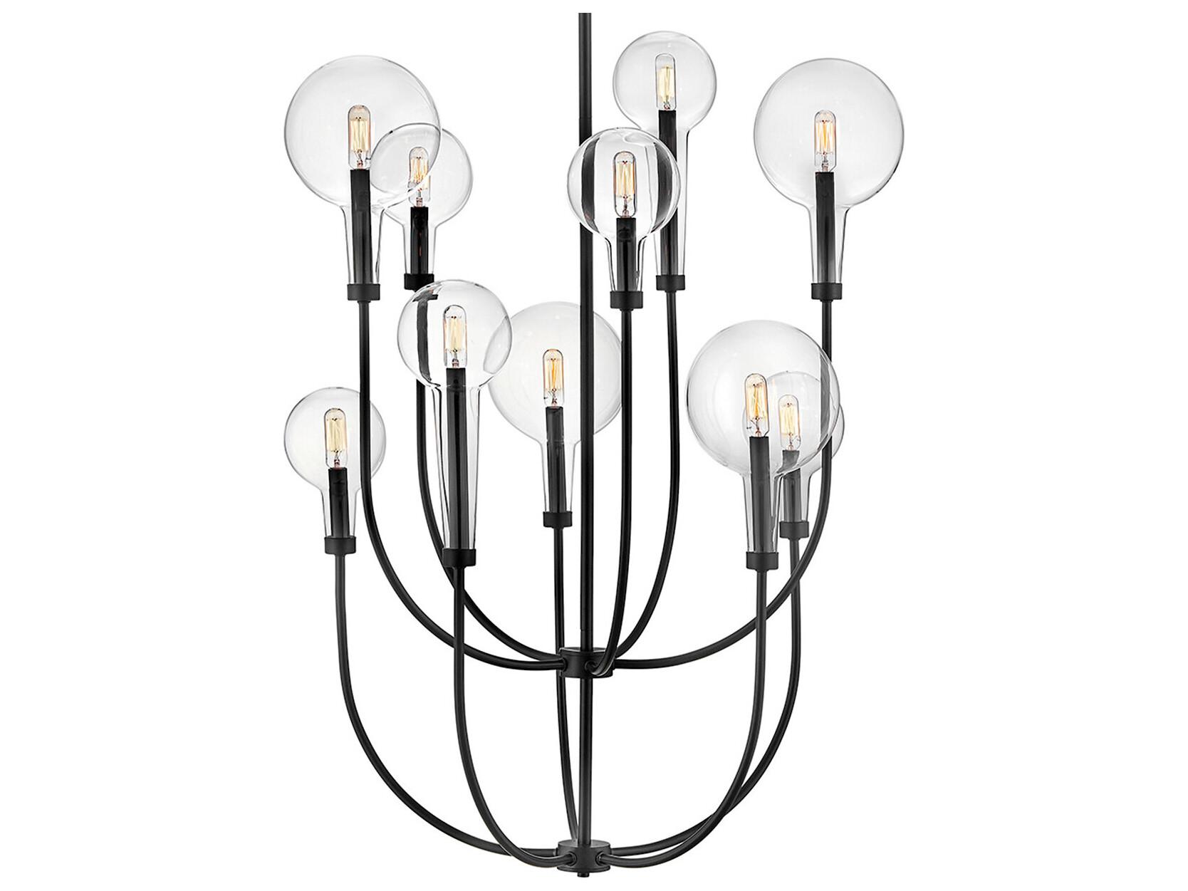 Hinkley Alchemy 10-Light Black Globe Tiered Chandelier