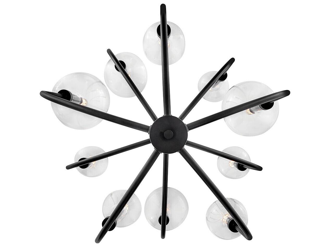 Hinkley Alchemy 10-Light Black Globe Tiered Chandelier