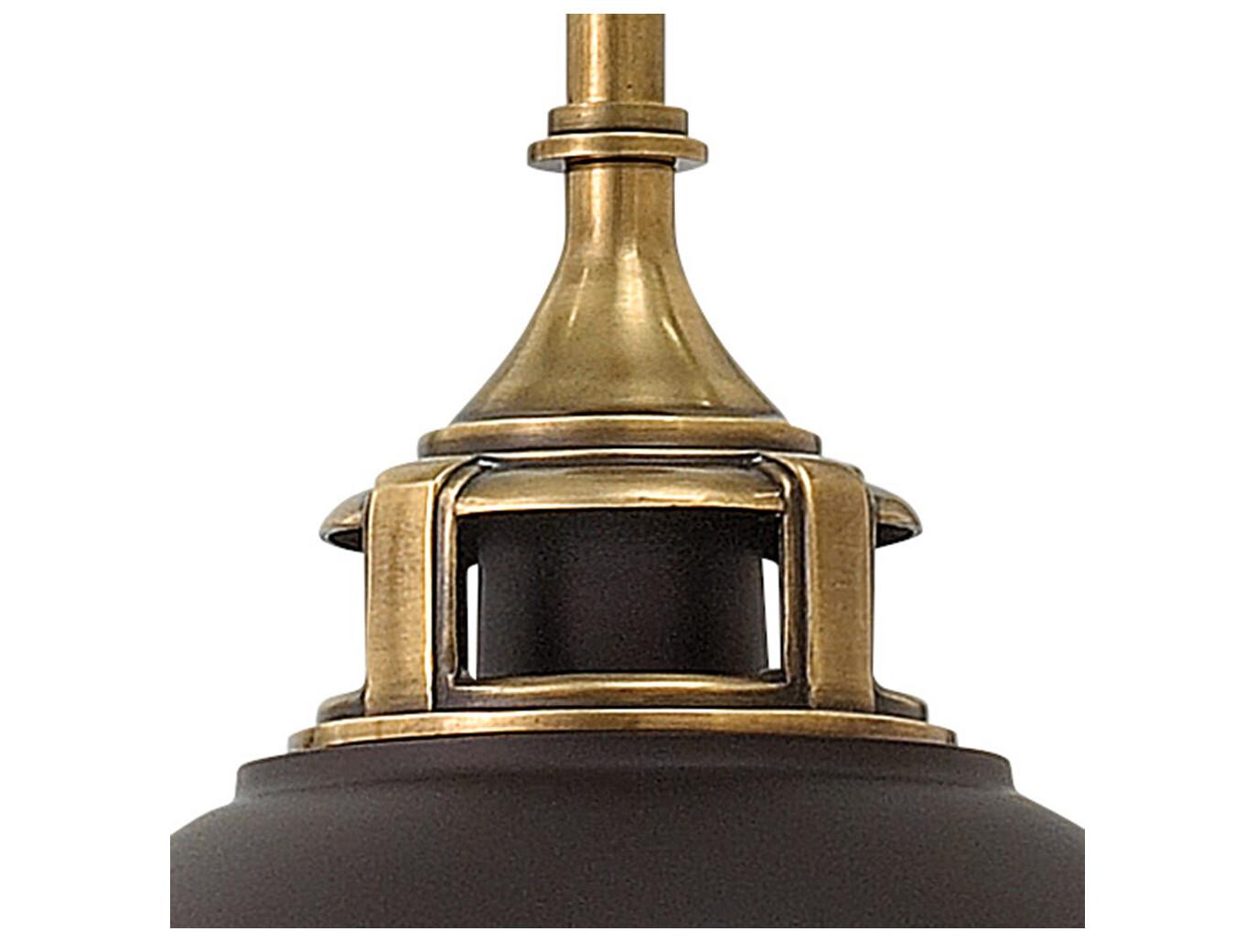 Hinkley Amelia 1-Light Buckeye Bronze Glass Bell Dome Mini Pendant