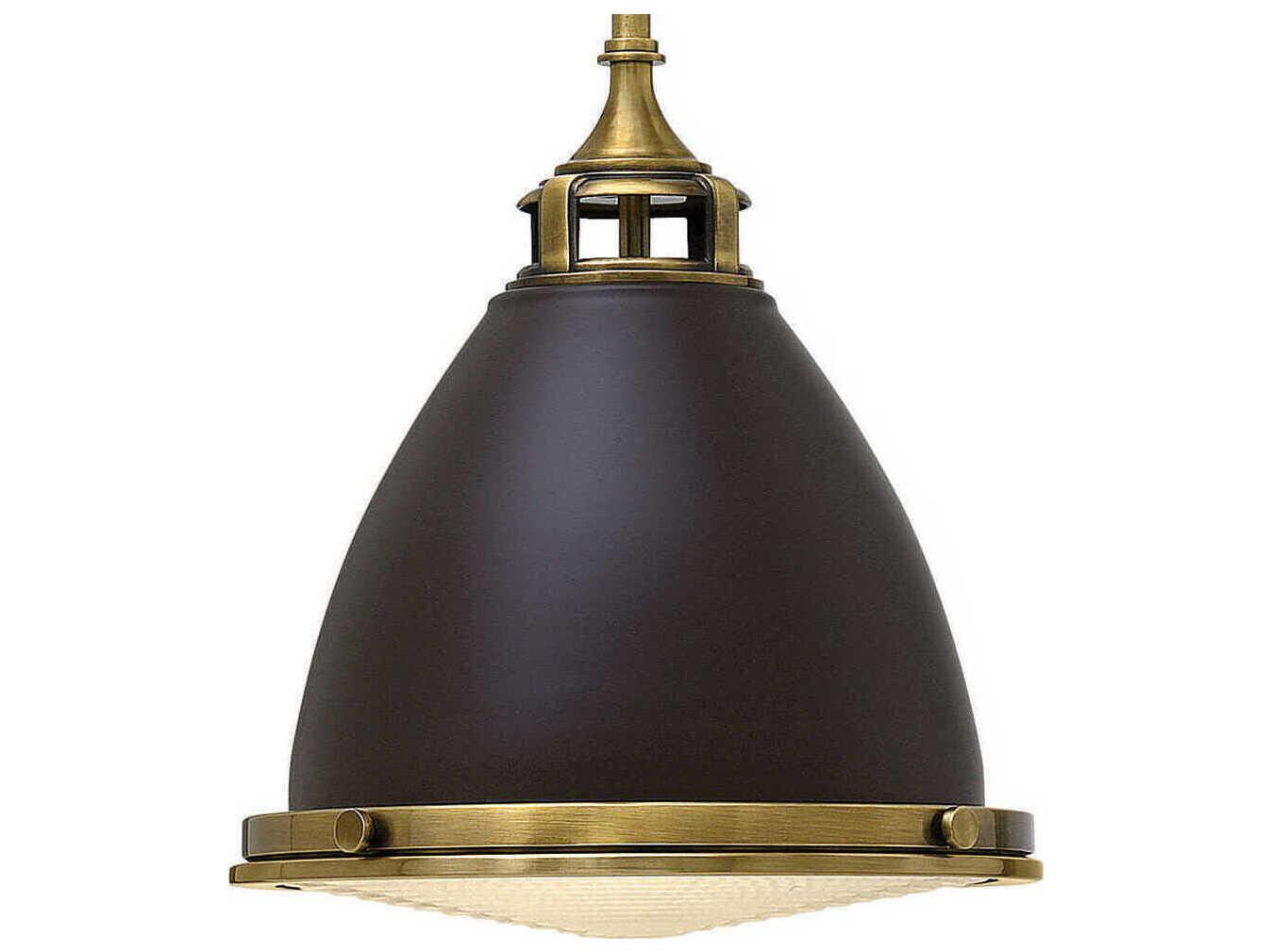 Hinkley Amelia 1-Light Buckeye Bronze Glass Bell Pendant