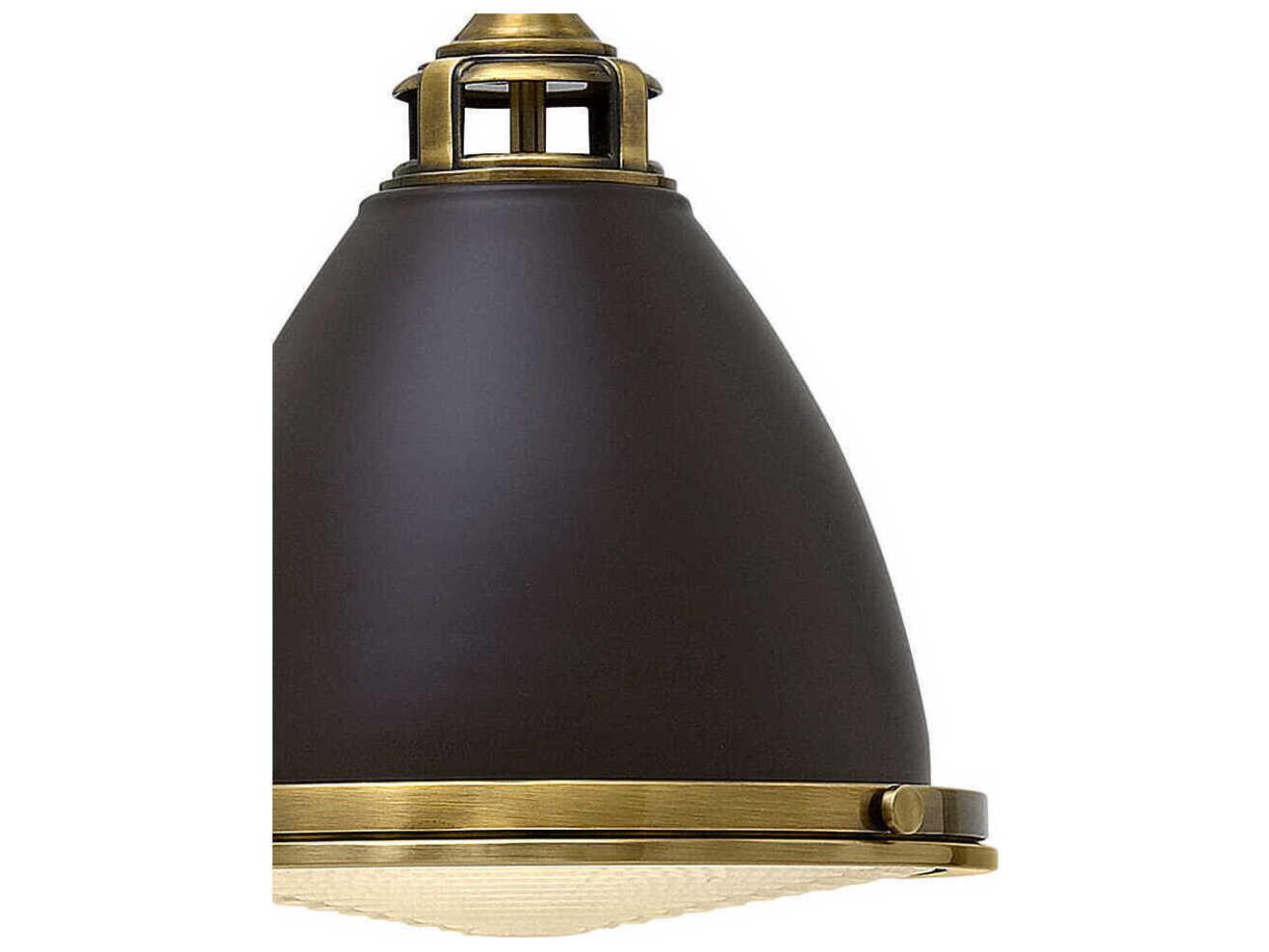Hinkley Amelia 1-Light Buckeye Bronze Glass Bell Pendant