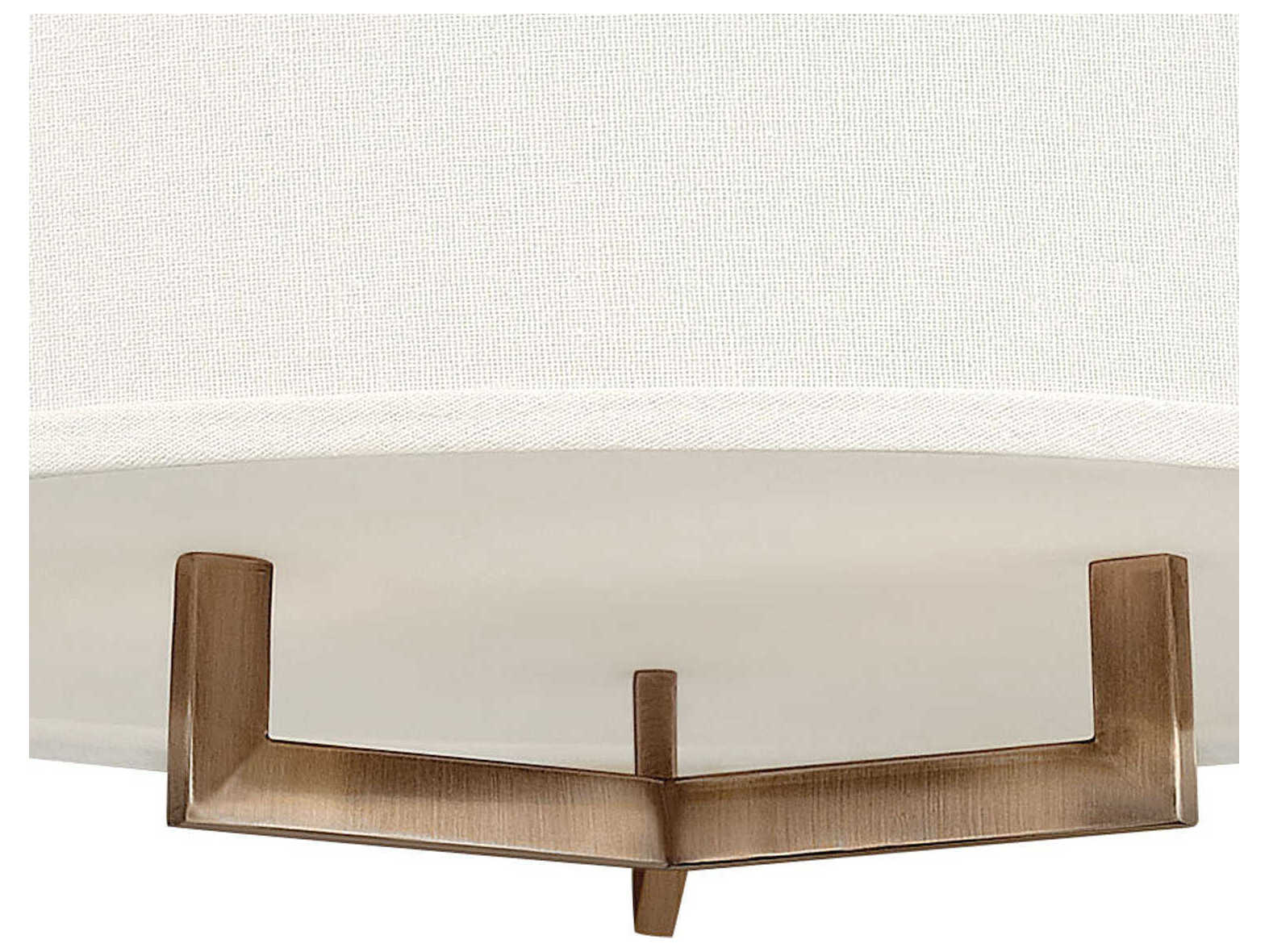 Hinkley Hampton 3-Light Brushed Bronze Drum Semi Flush Mount