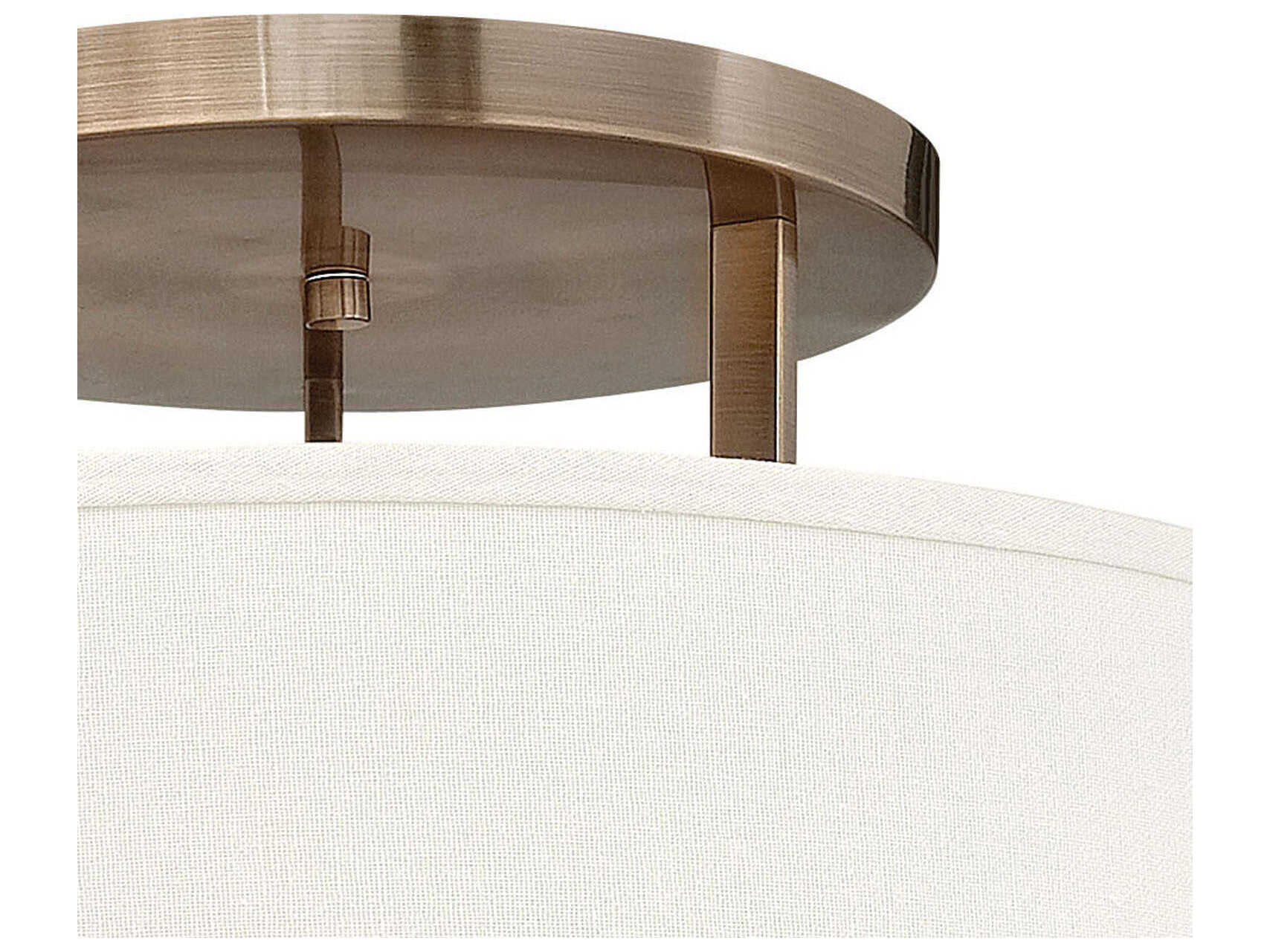 Hinkley Hampton 3-Light Brushed Bronze Drum Semi Flush Mount
