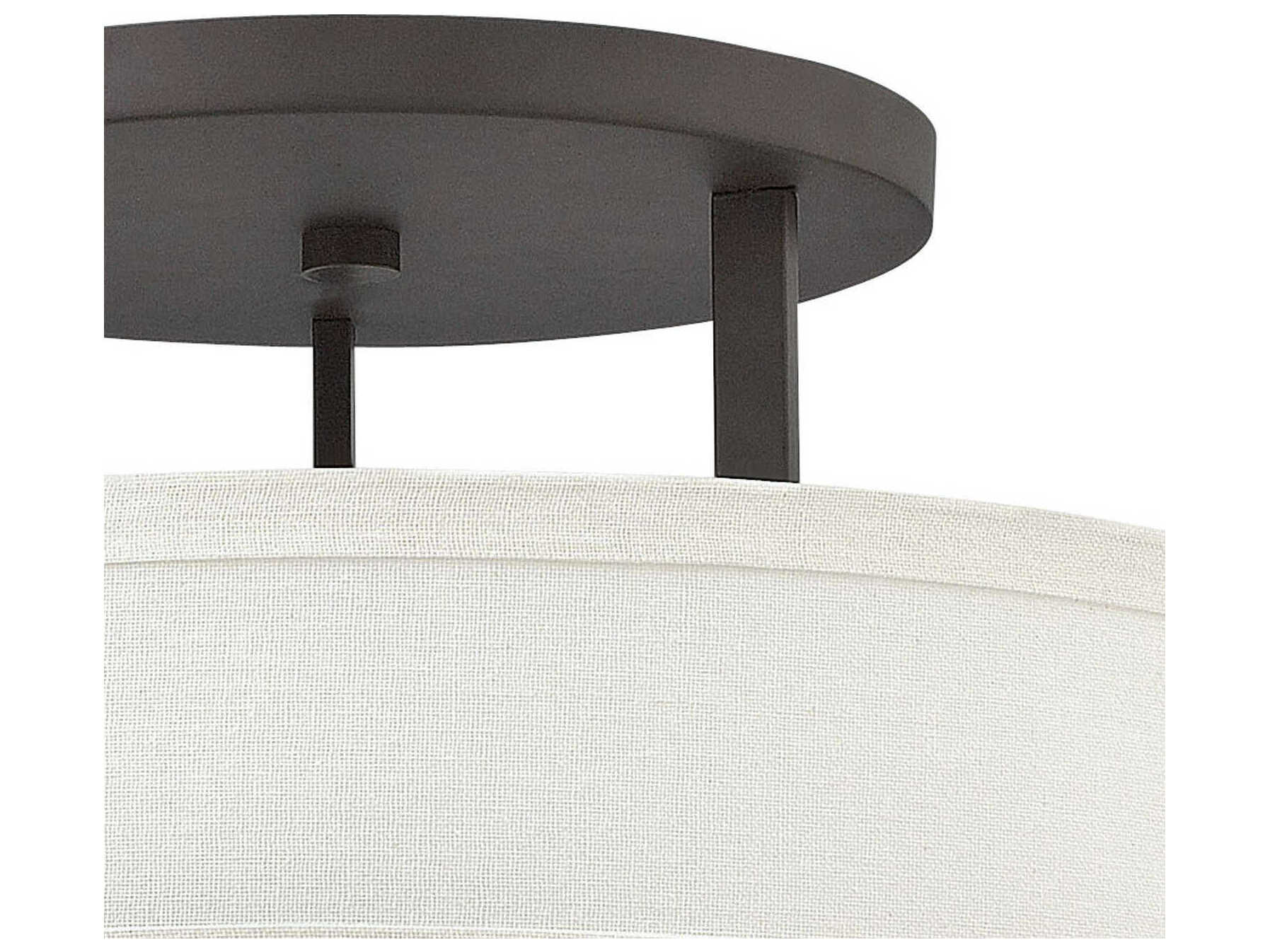 Hinkley Hampton 3-Light Buckeye Bronze Drum Semi Flush Mount