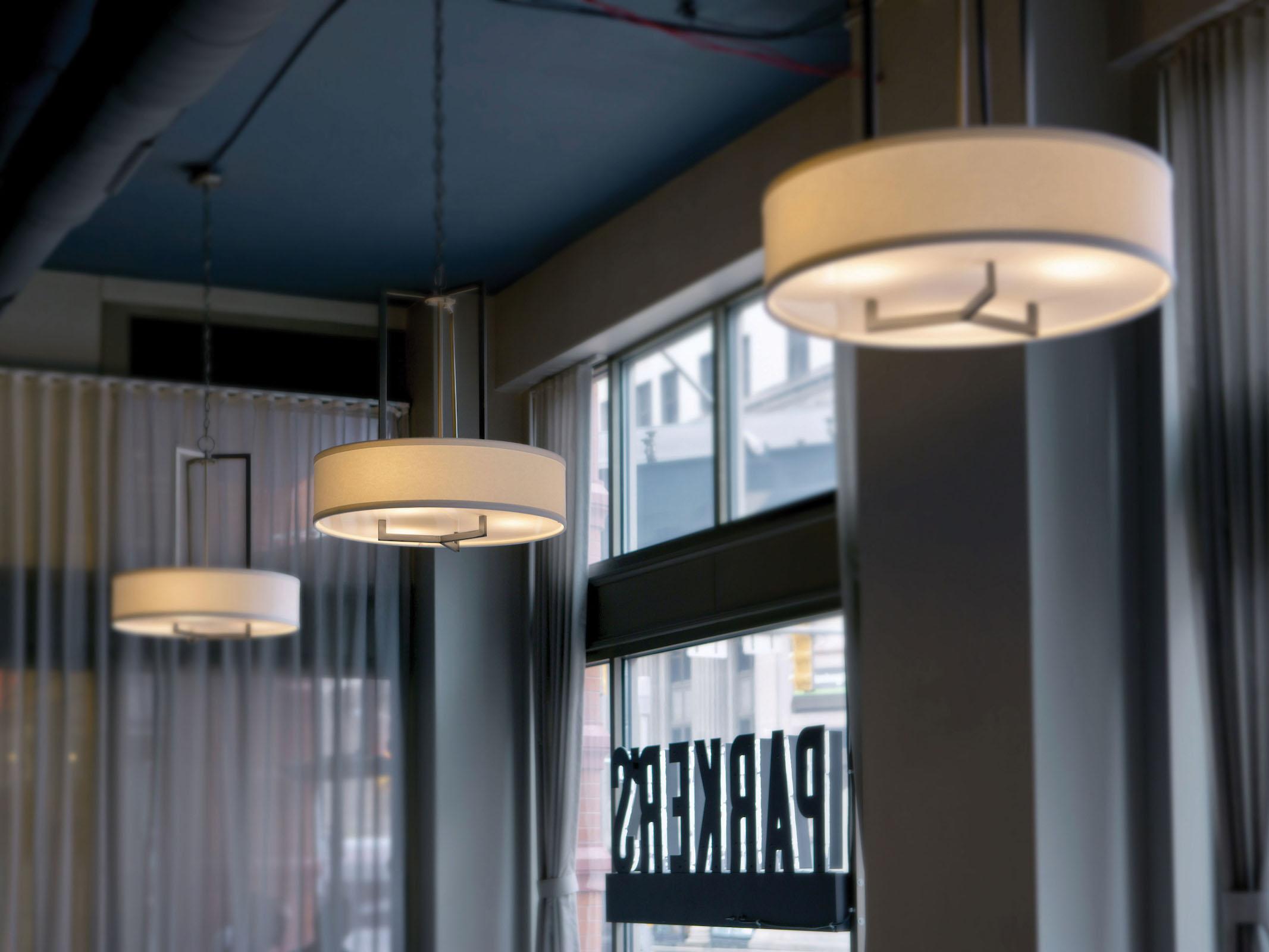 Hinkley Hampton 3-Light Antique Nickel Drum Pendant