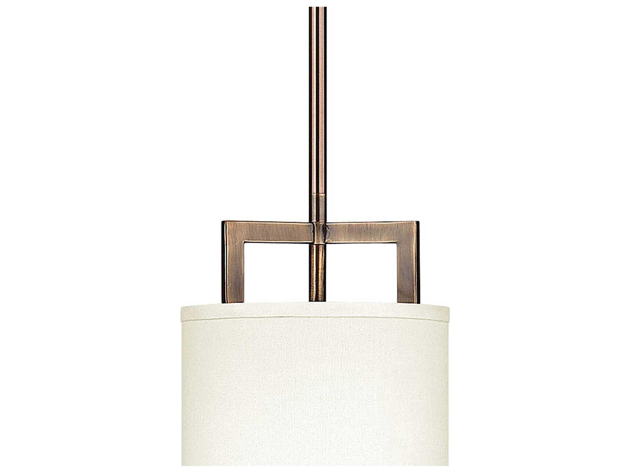 Hinkley Hampton 1-Light Brushed Bronze Glass Cylinder Mini Pendant