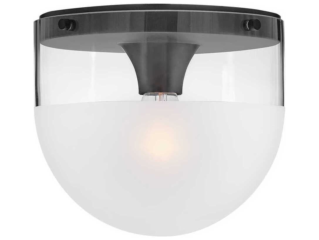 Hinkley Beck 1-Light Black Glass LED Flush Mount