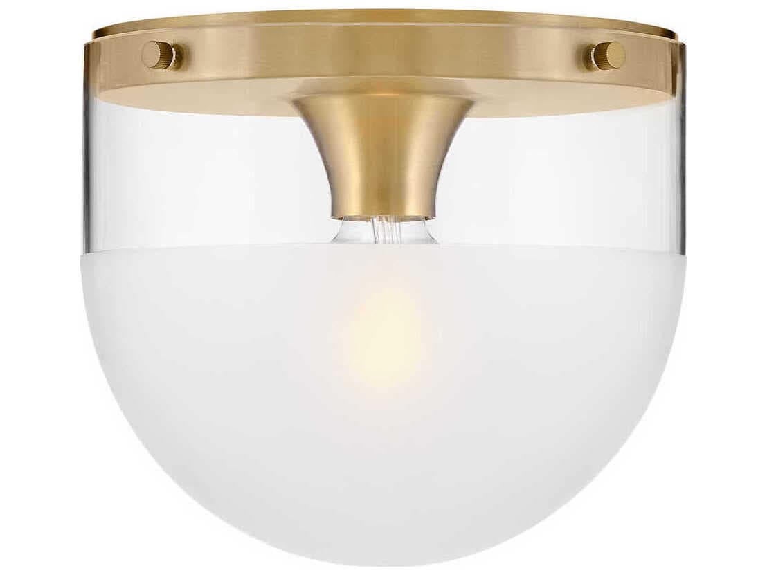 Hinkley Beck 1-Light Lacquered Brass Glass LED Flush Mount