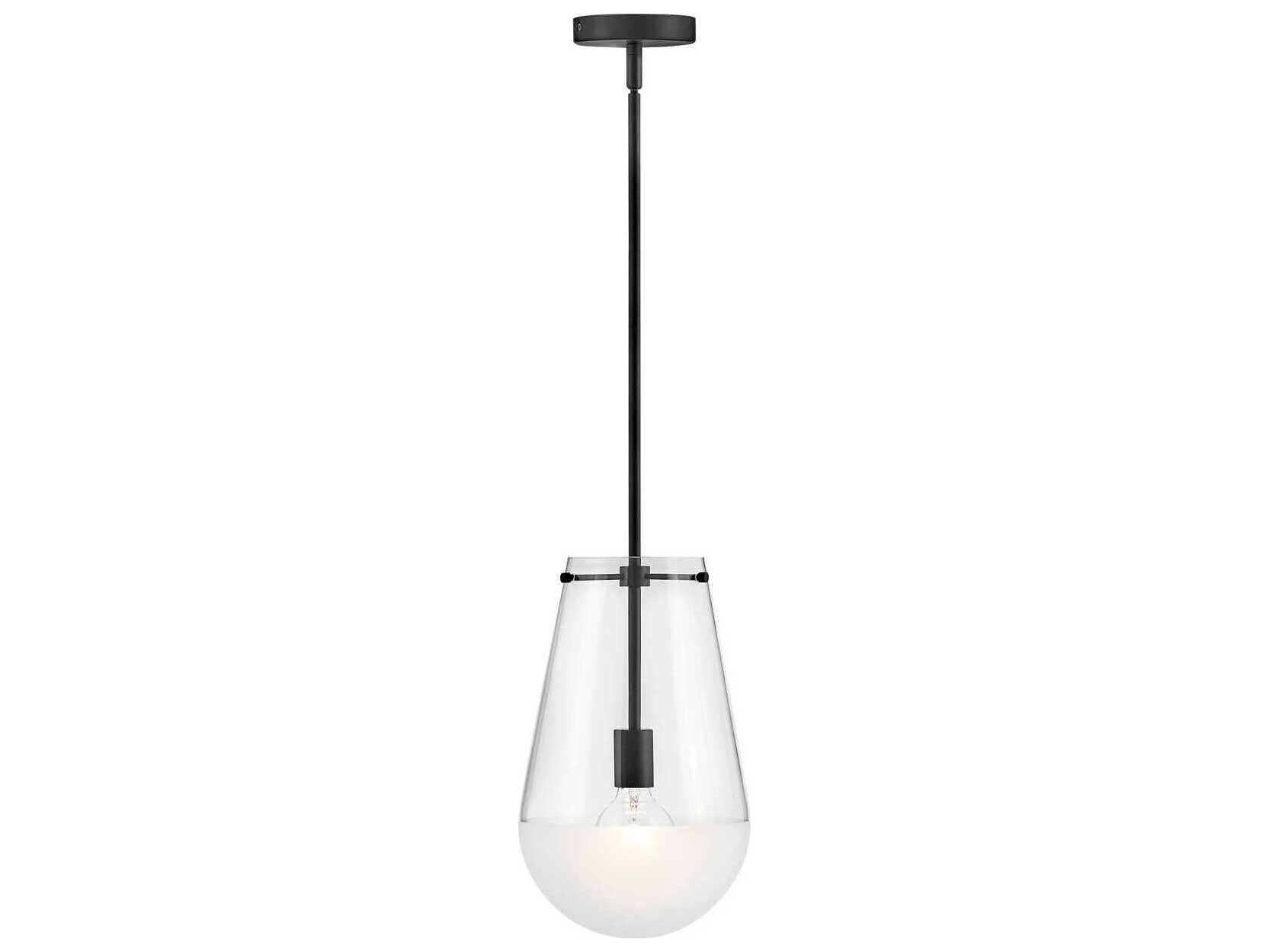 Hinkley Beck 1-Light Black Glass LED Mini Pendant