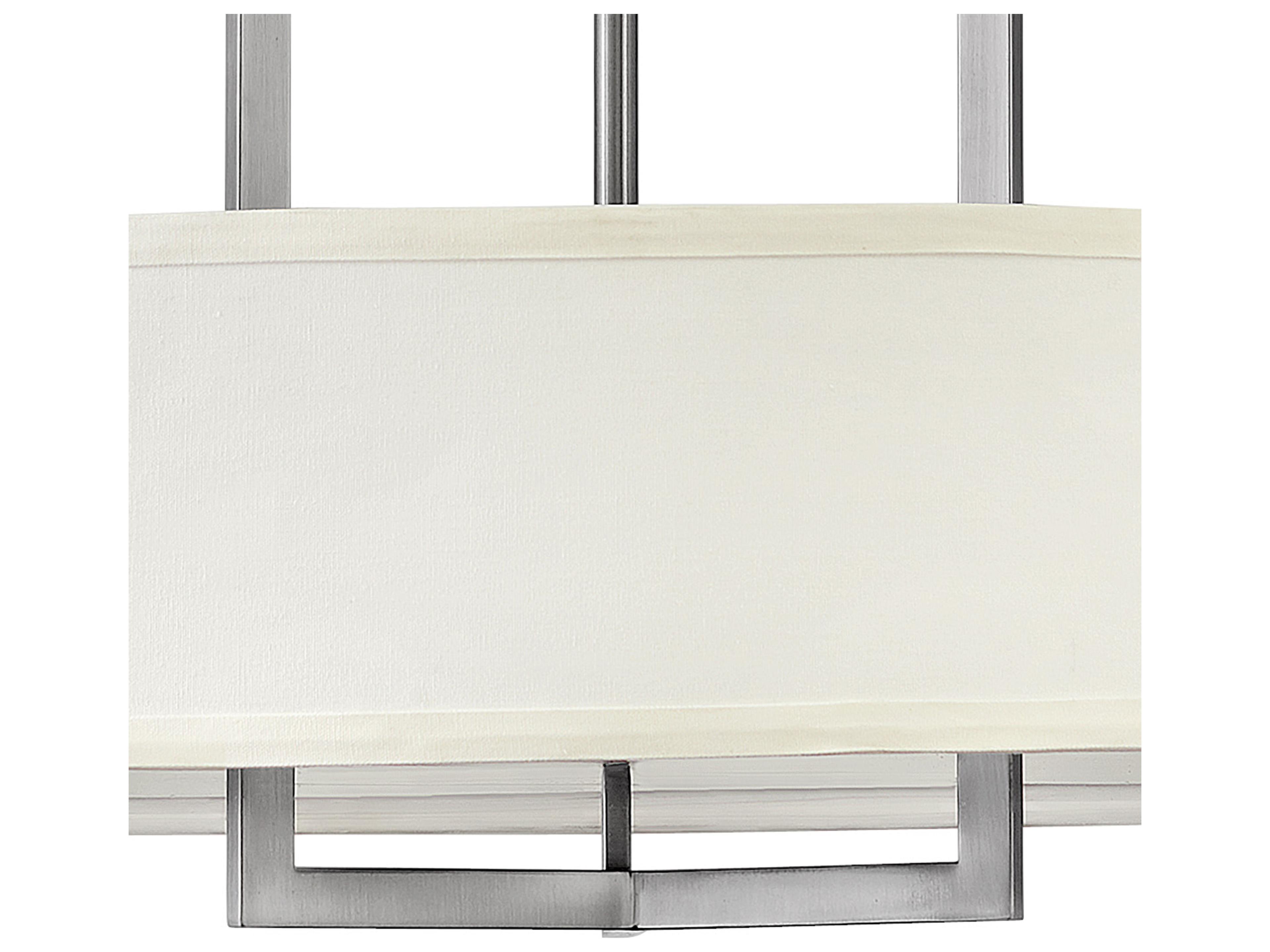 Hinkley Hampton 9-Light Antique Nickel Off White Drum Pendant