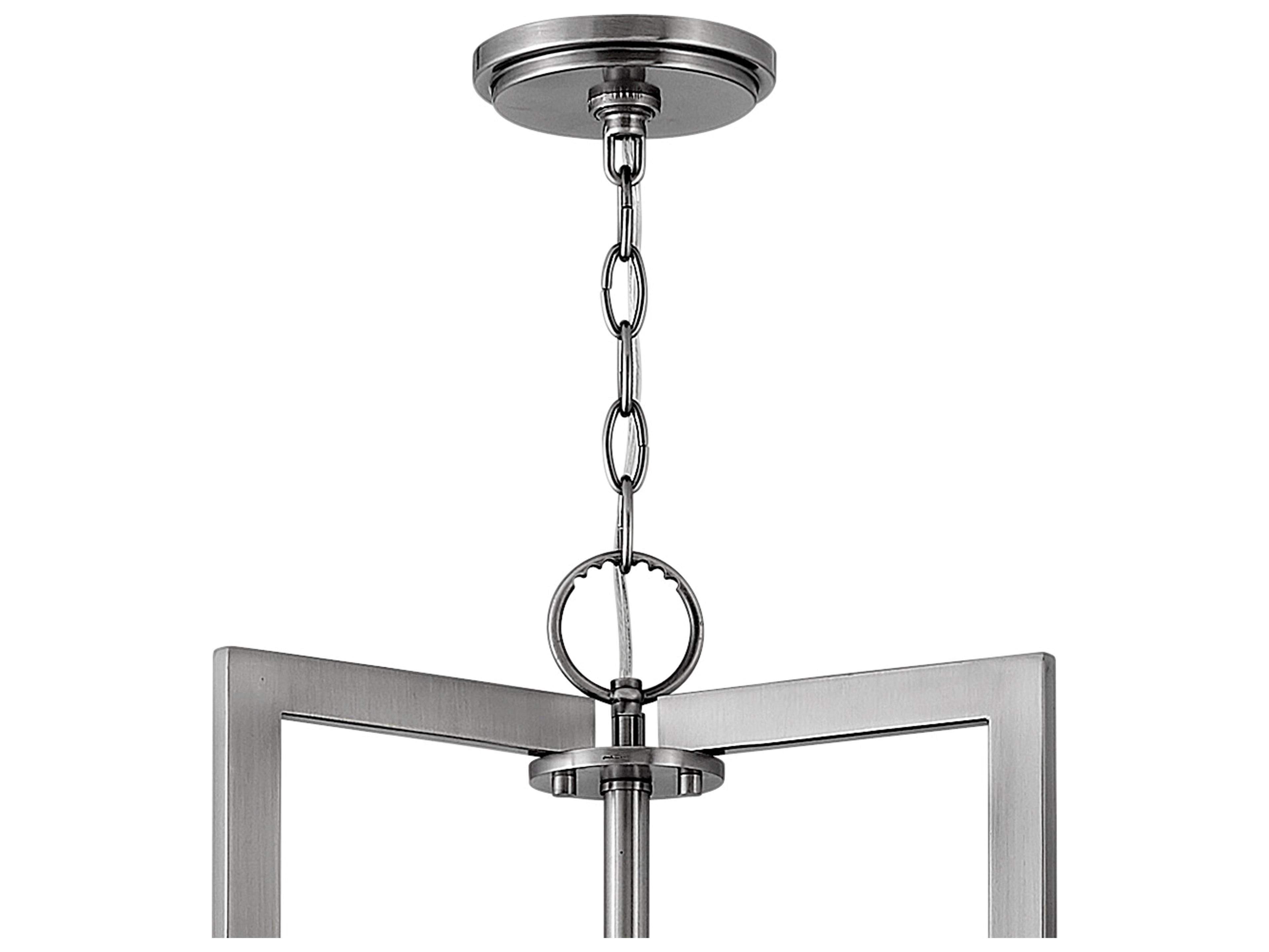 Hinkley Hampton 9-Light Antique Nickel Off White Drum Pendant