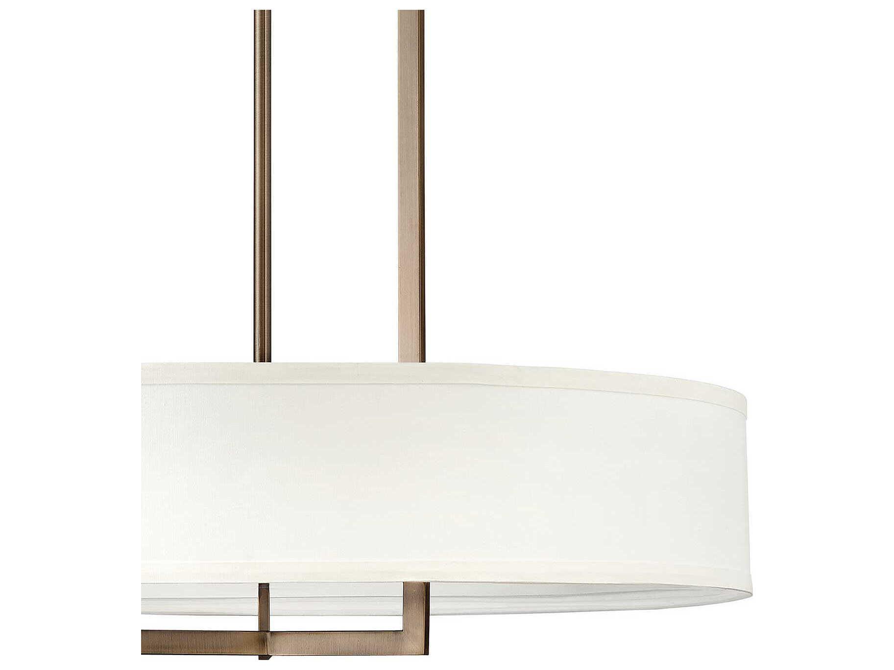 Hinkley Hampton 9-Light Brushed Bronze Off White Drum Pendant