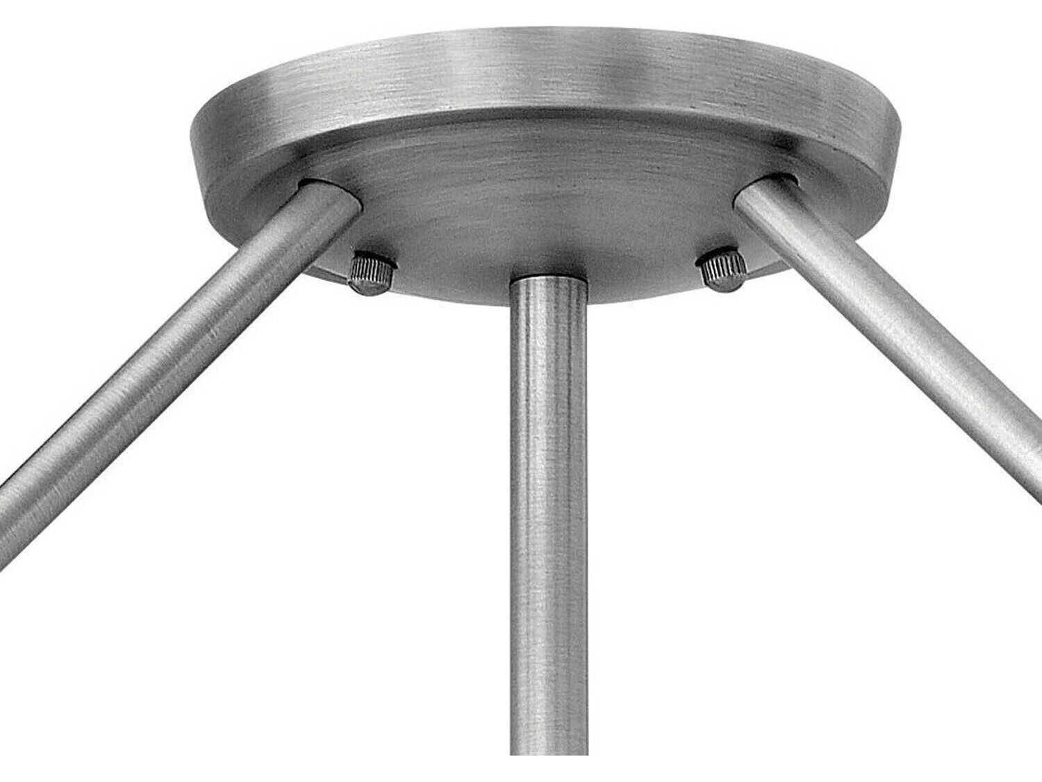 Hinkley Hathaway 4-Light Antique Nickel Glass Drum Semi Flush Mount