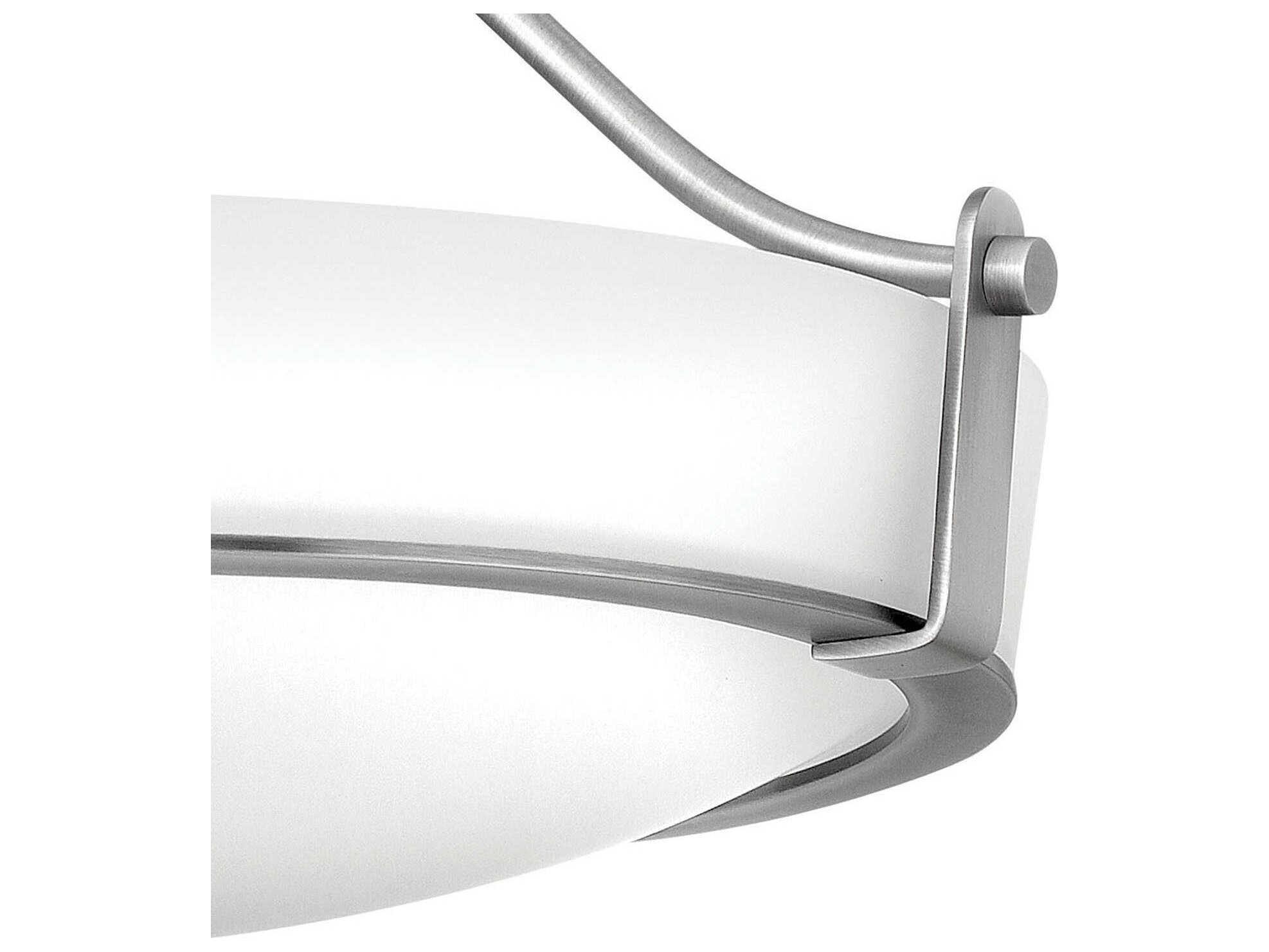 Hinkley Hathaway 4-Light Antique Nickel Glass Drum Semi Flush Mount