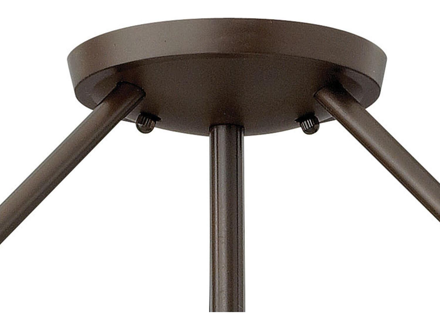 Hinkley Hathaway 4-Light Olde Bronze Glass Drum Semi Flush Mount