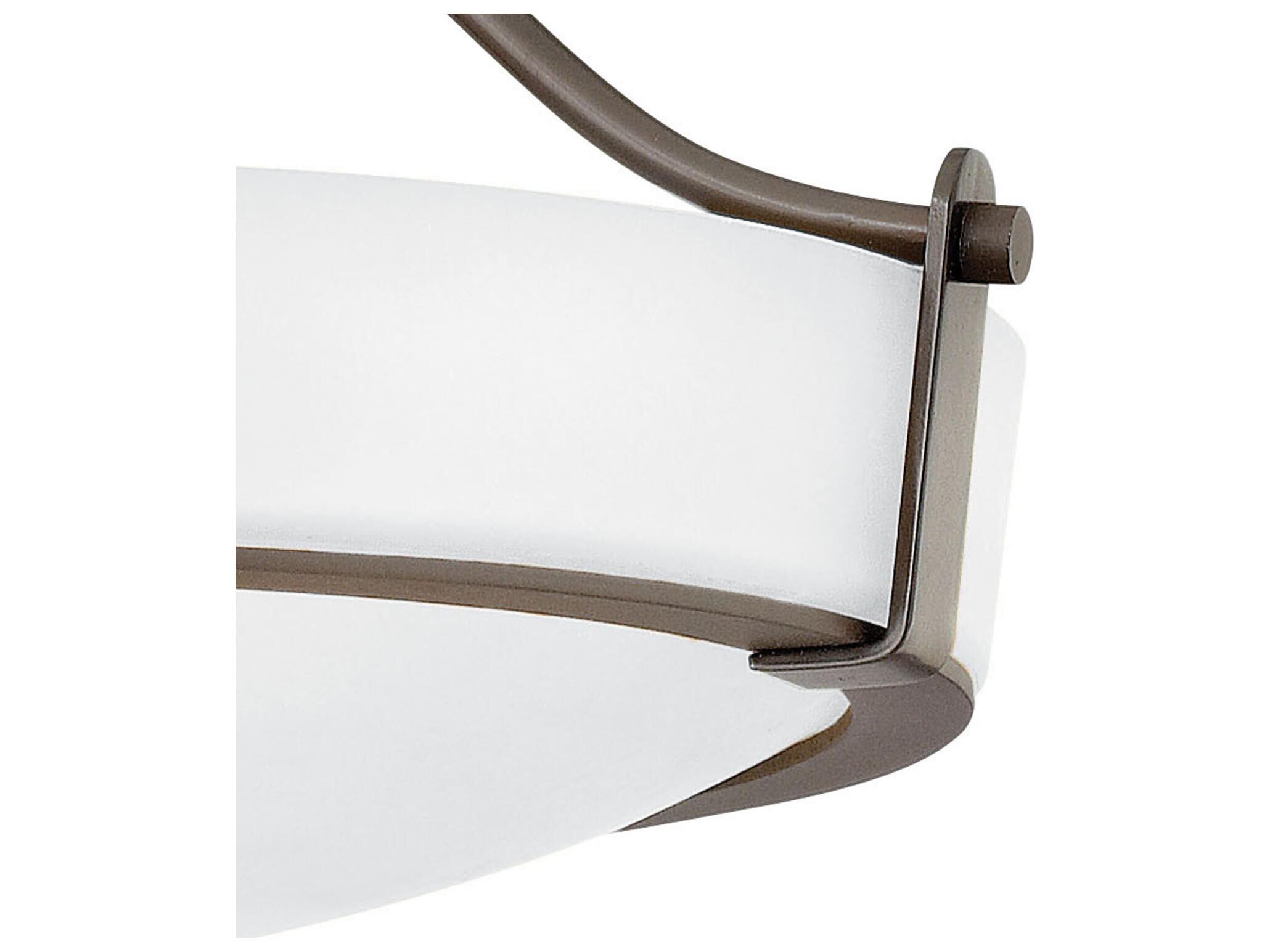 Hinkley Hathaway 4-Light Olde Bronze Glass Drum Semi Flush Mount