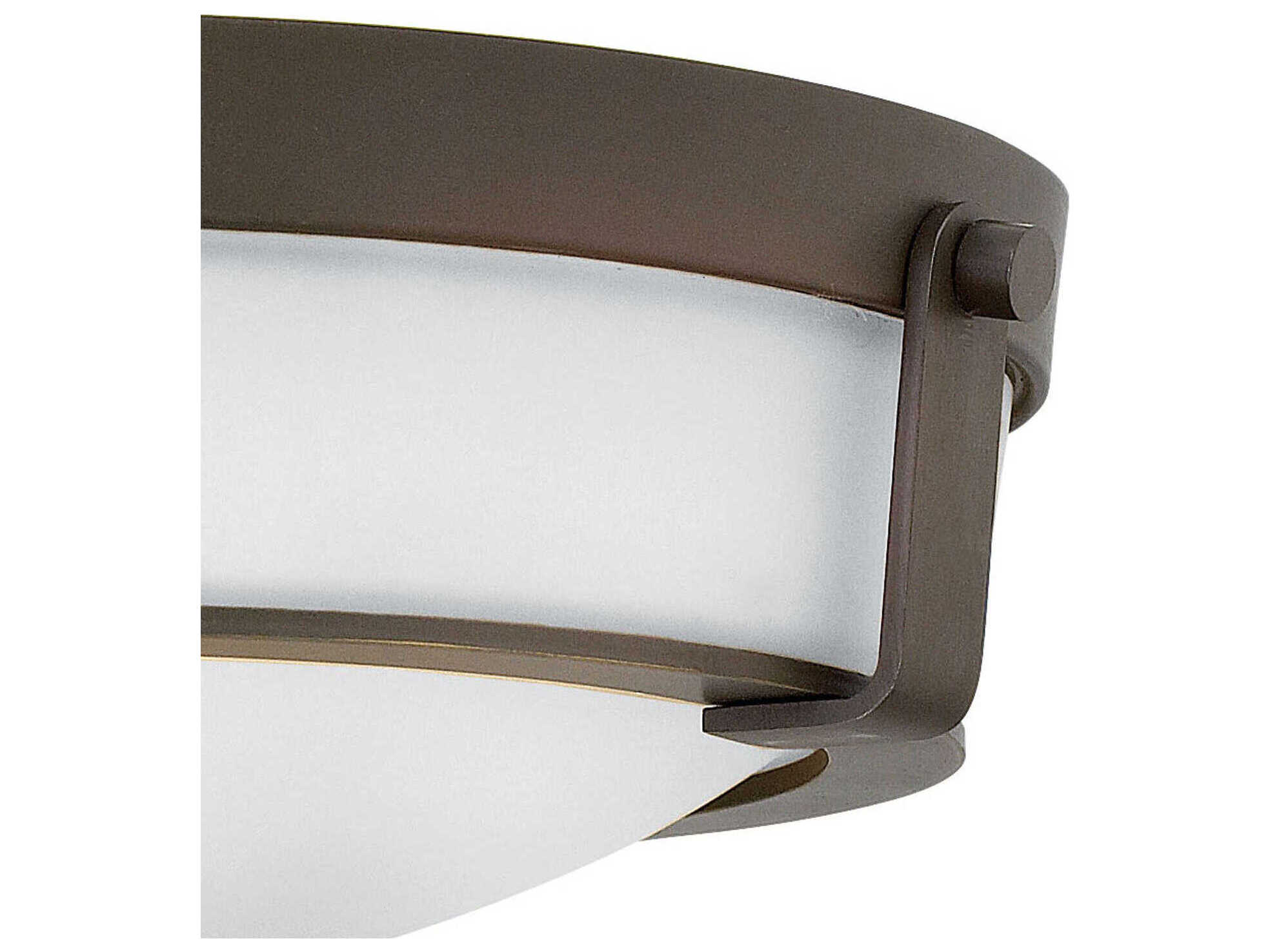 Hinkley Hathaway 3-Light Olde Bronze Glass Drum Flush Mount