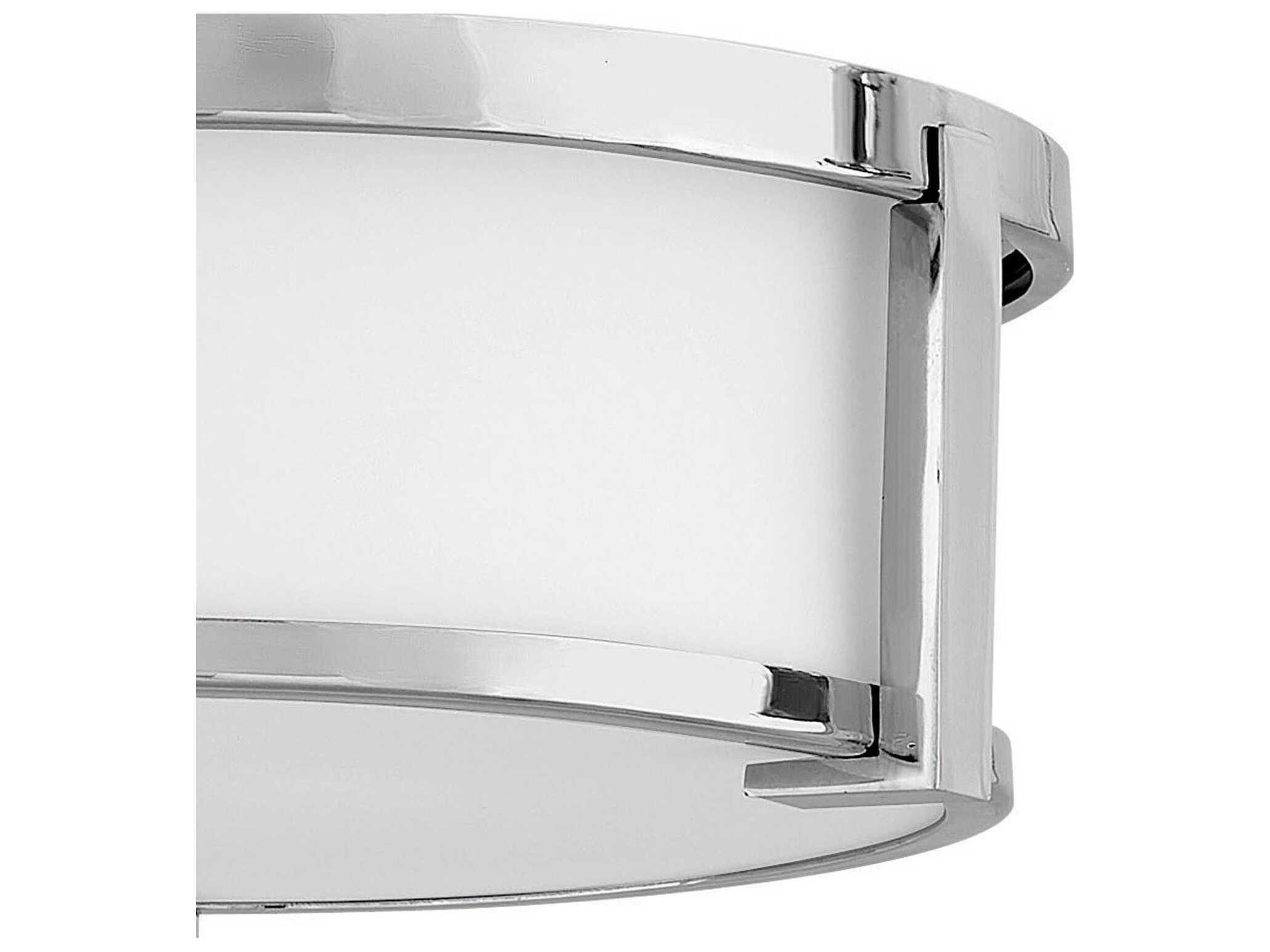 Hinkley Lowell 2-Light Chrome Glass Drum Flush Mount