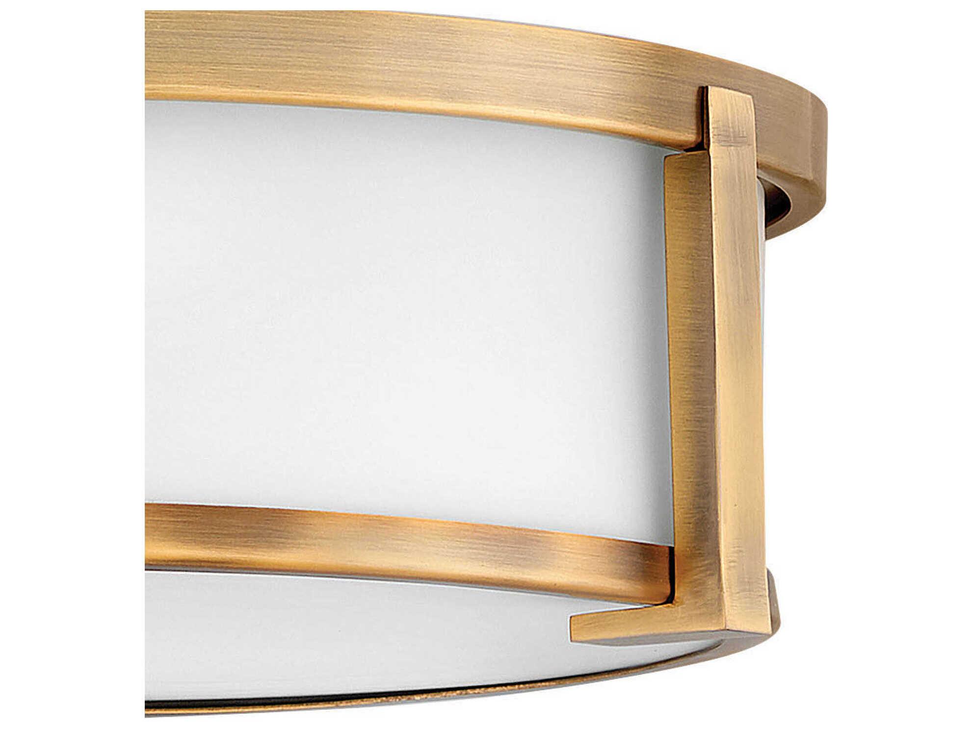 Hinkley Lowell 3-Light Brushed Bronze Glass Drum Flush Mount