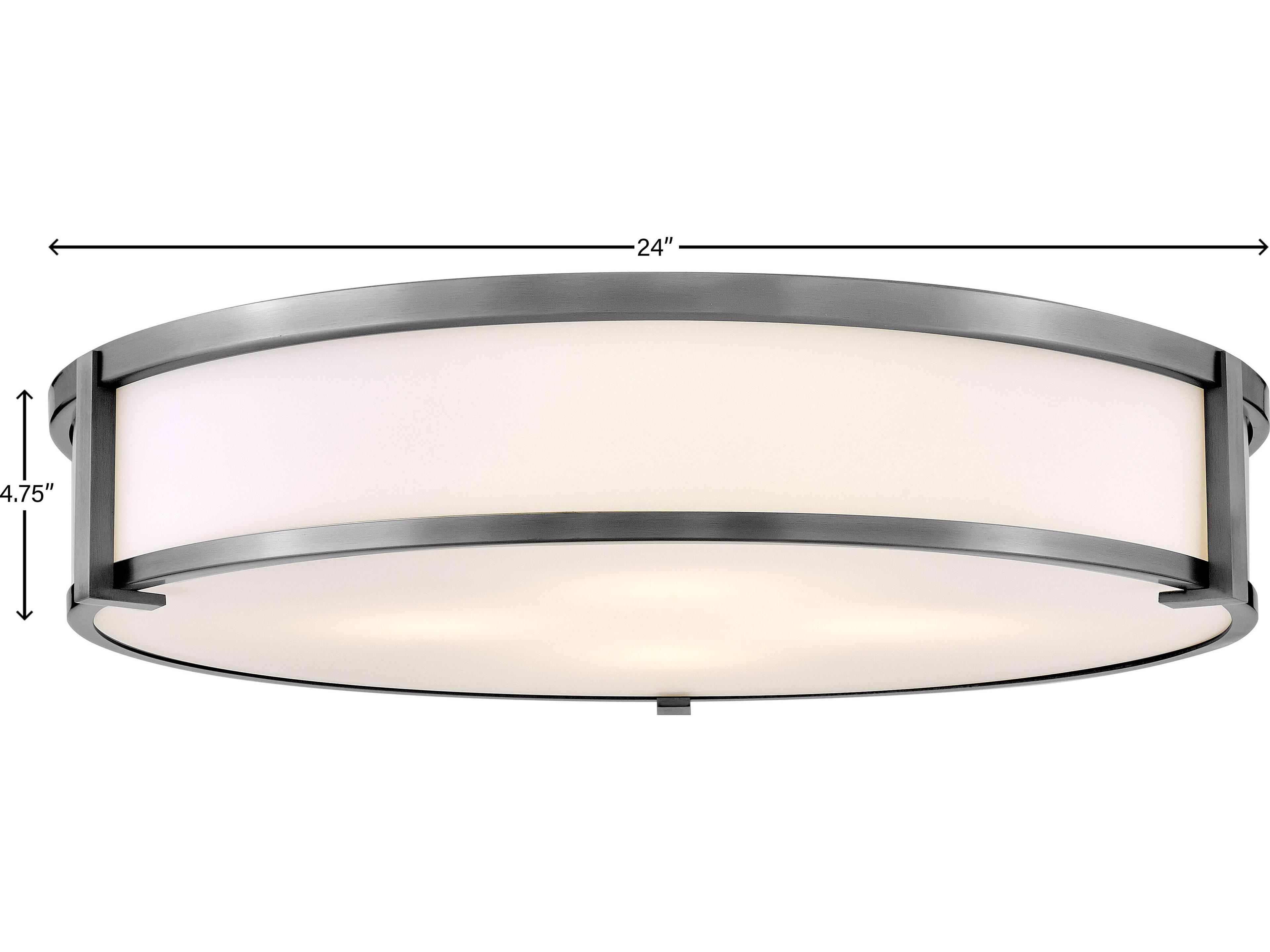 Hinkley Lowell 4-Light Antique Nickel Glass LED Flush Mount