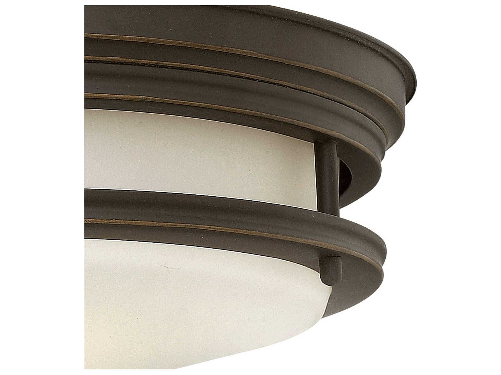 Hinkley Hadley 2-Light Oil Rubbed Bronze Glass Drum Flush Mount