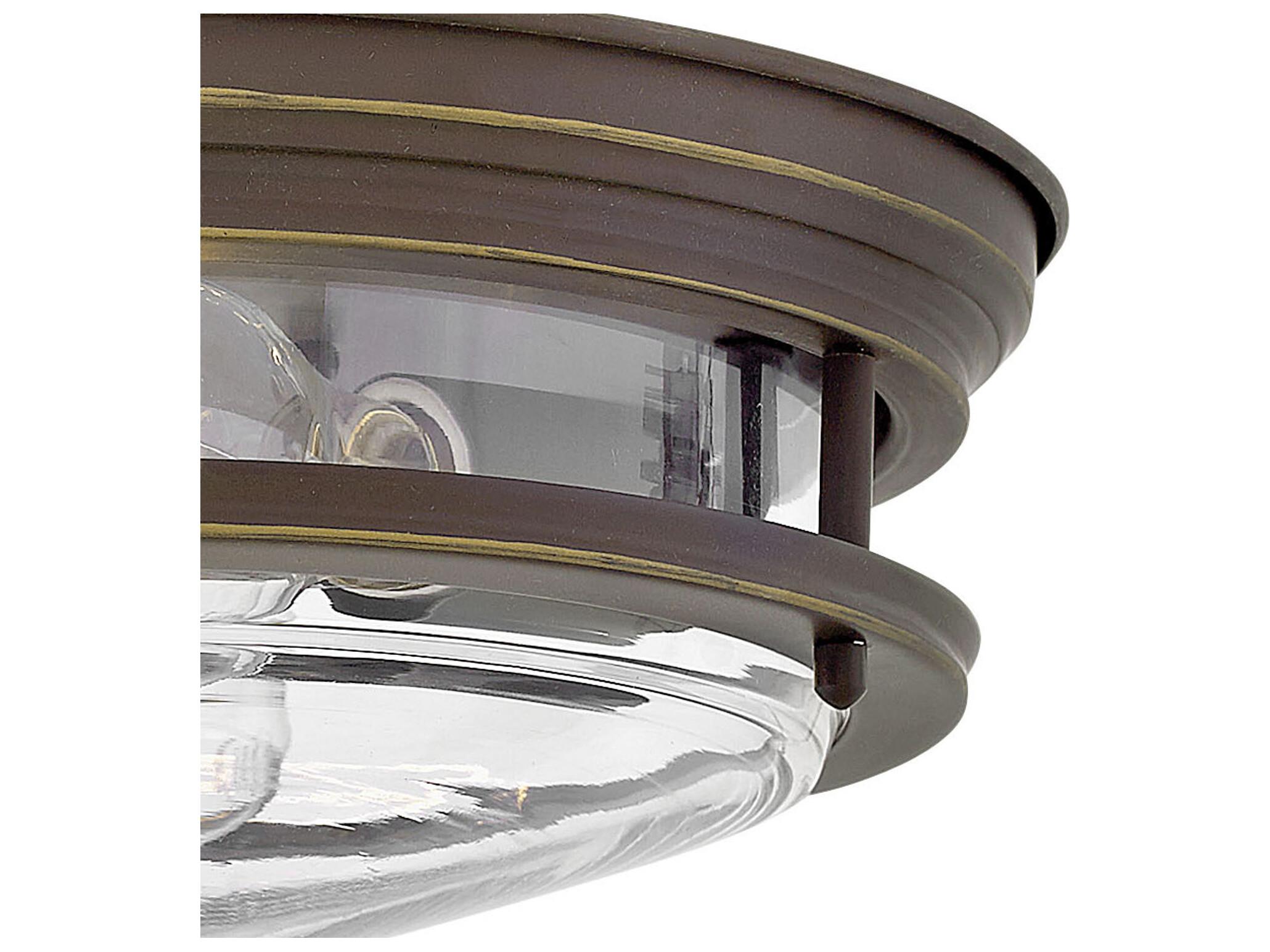Hinkley Hadley 2-Light Oil Rubbed Bronze With Clear Glass Drum Flush Mount