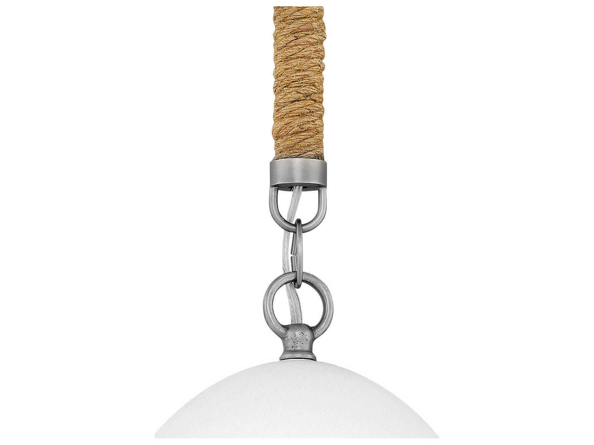 Hinkley Nash 1-Light Antique Nickel With Grey Stripe Bell Mini Pendant