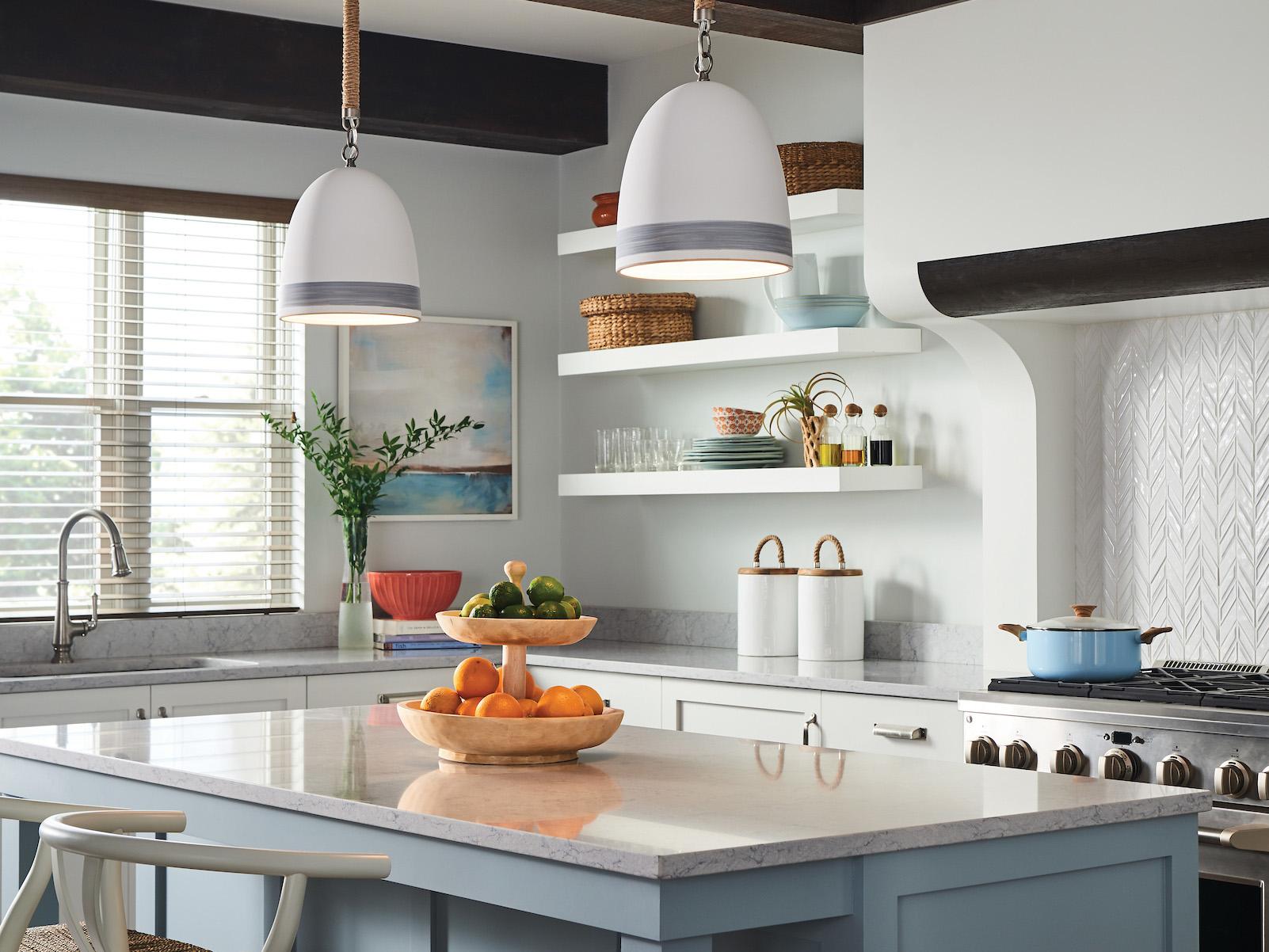 Hinkley Nash 1-Light Antique Nickel With Grey Stripe Bell Mini Pendant