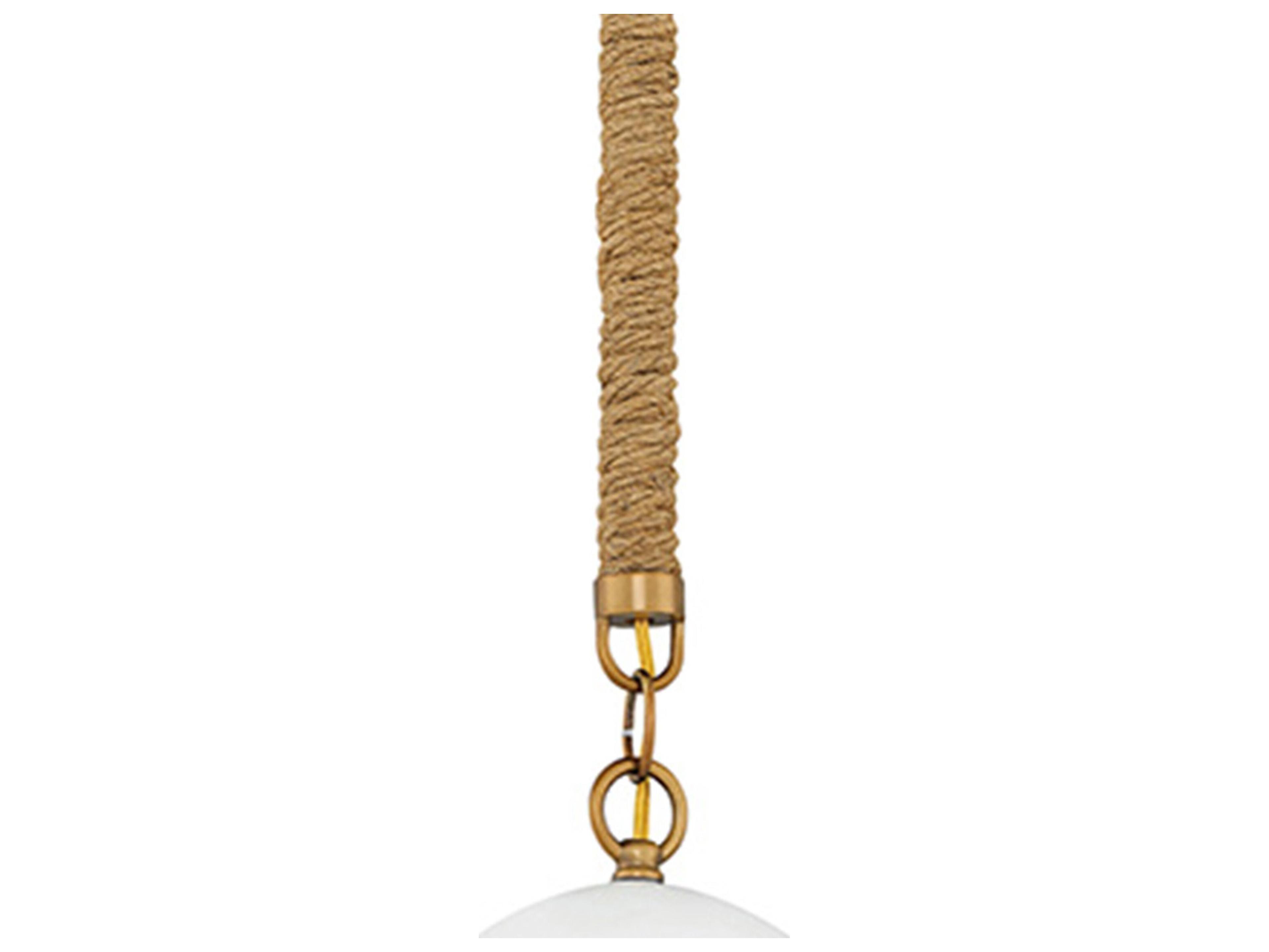 Hinkley Nash 1-Light Heirloom Brass With Navy Stripe Bell Mini Pendant
