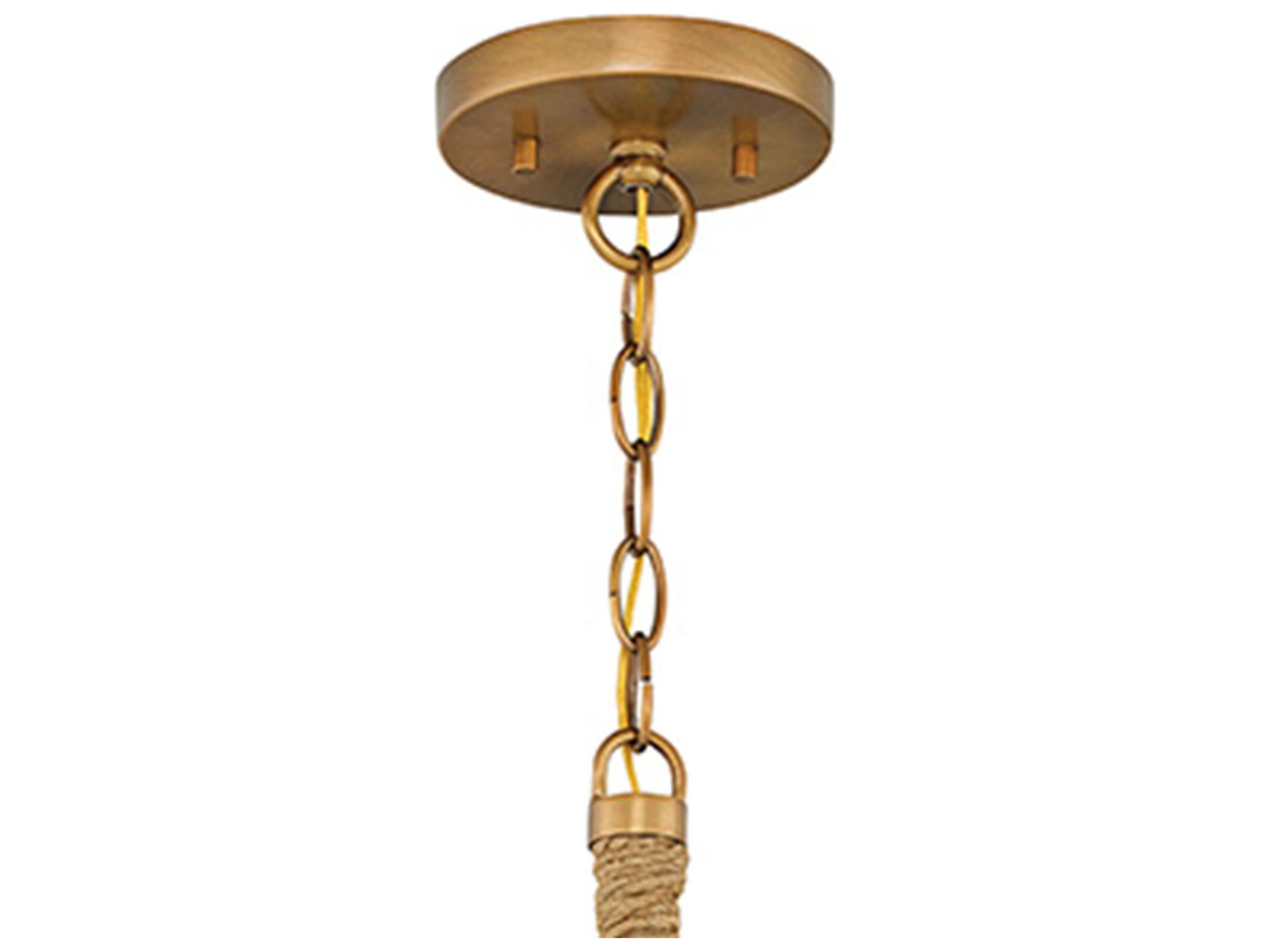 Hinkley Nash 1-Light Heirloom Brass With Navy Stripe Bell Mini Pendant