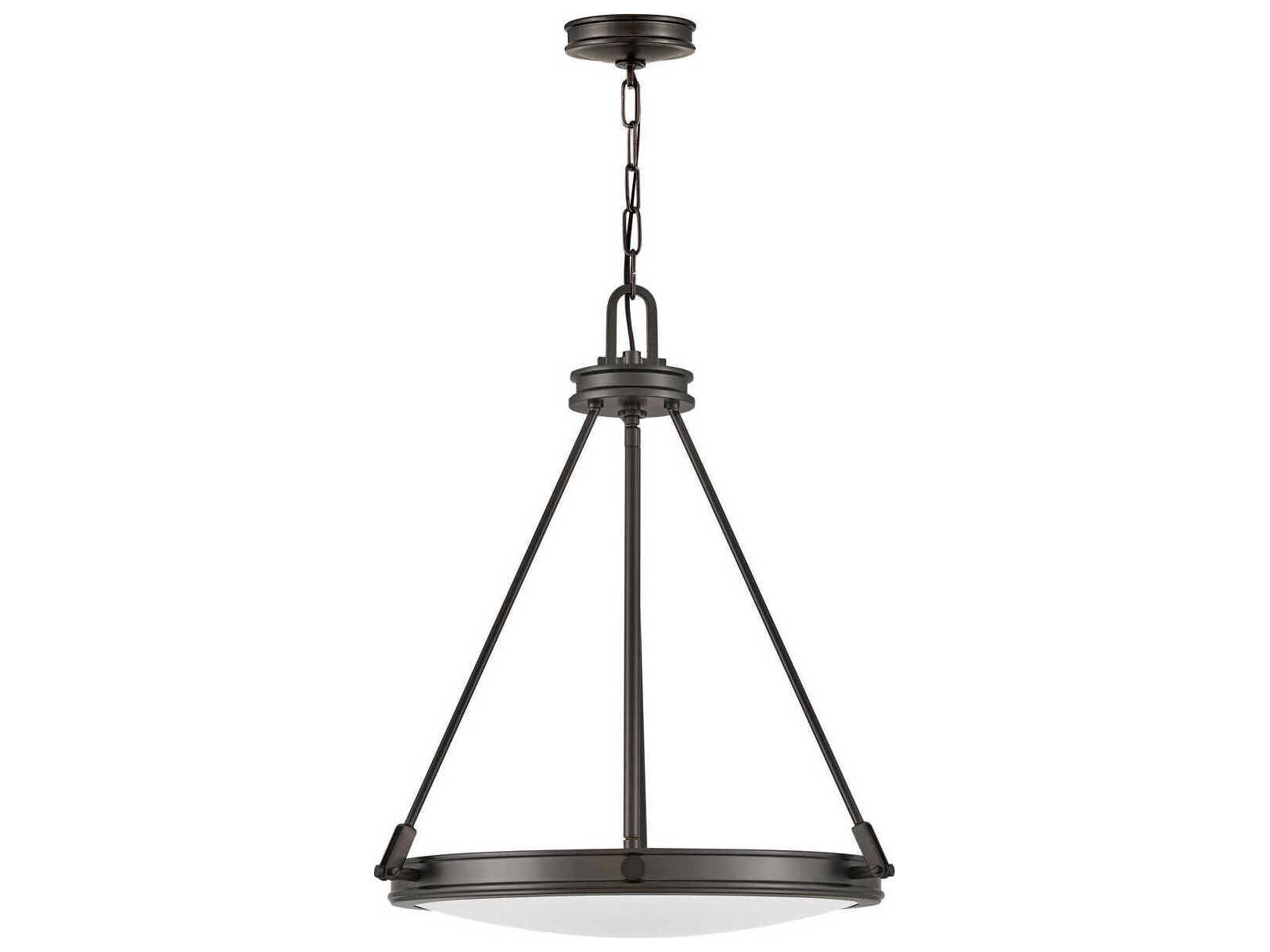 Hinkley Collier 4-Light Black Oxide Glass Bowl Pendant