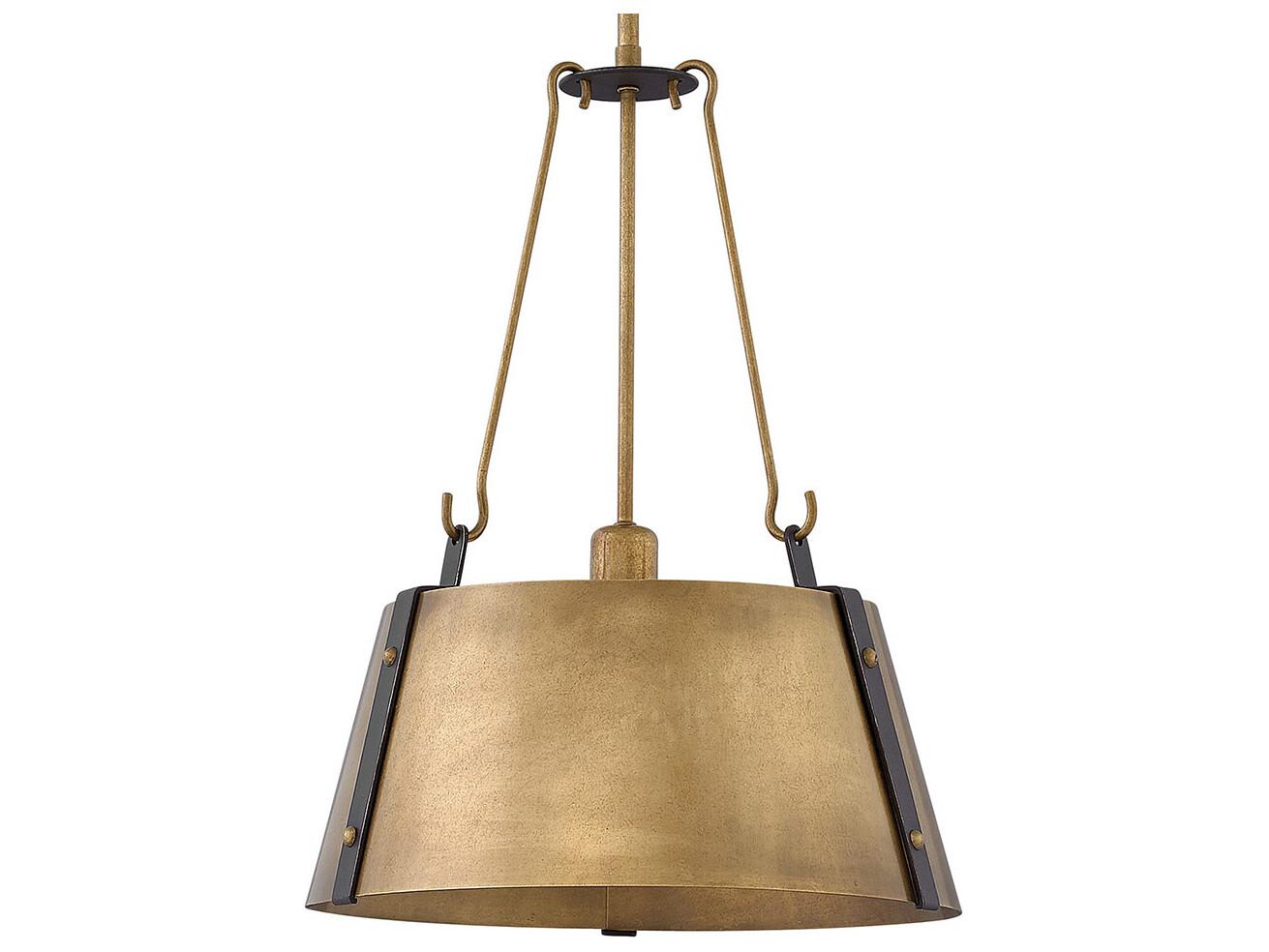 Hinkley Cartwright 1-Light Rustic Brass Empire Pendant