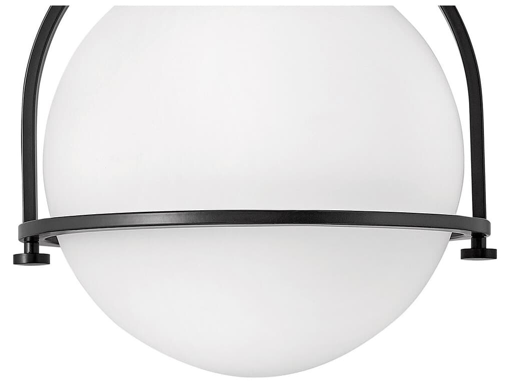 Hinkley Somerset 1-Light Black Globe Semi Flush Mount