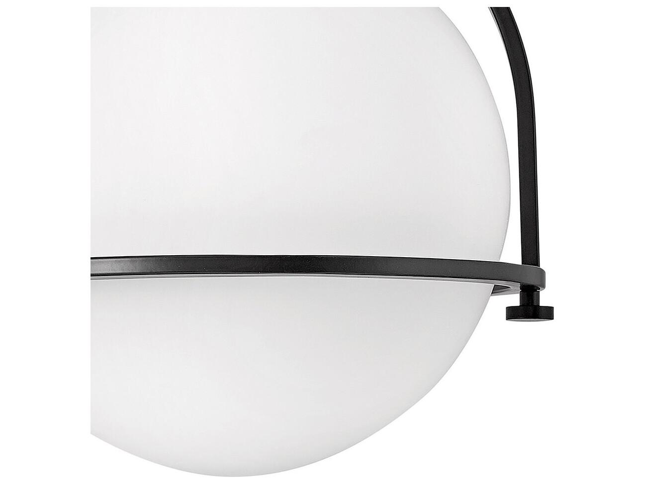 Hinkley Somerset 1-Light Black Globe Semi Flush Mount