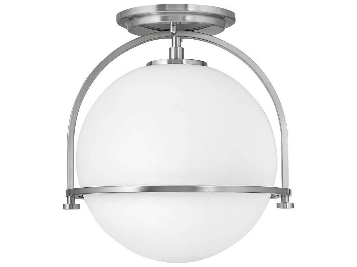 Hinkley Somerset 1-Light Brushed Nickel Globe Semi Flush Mount