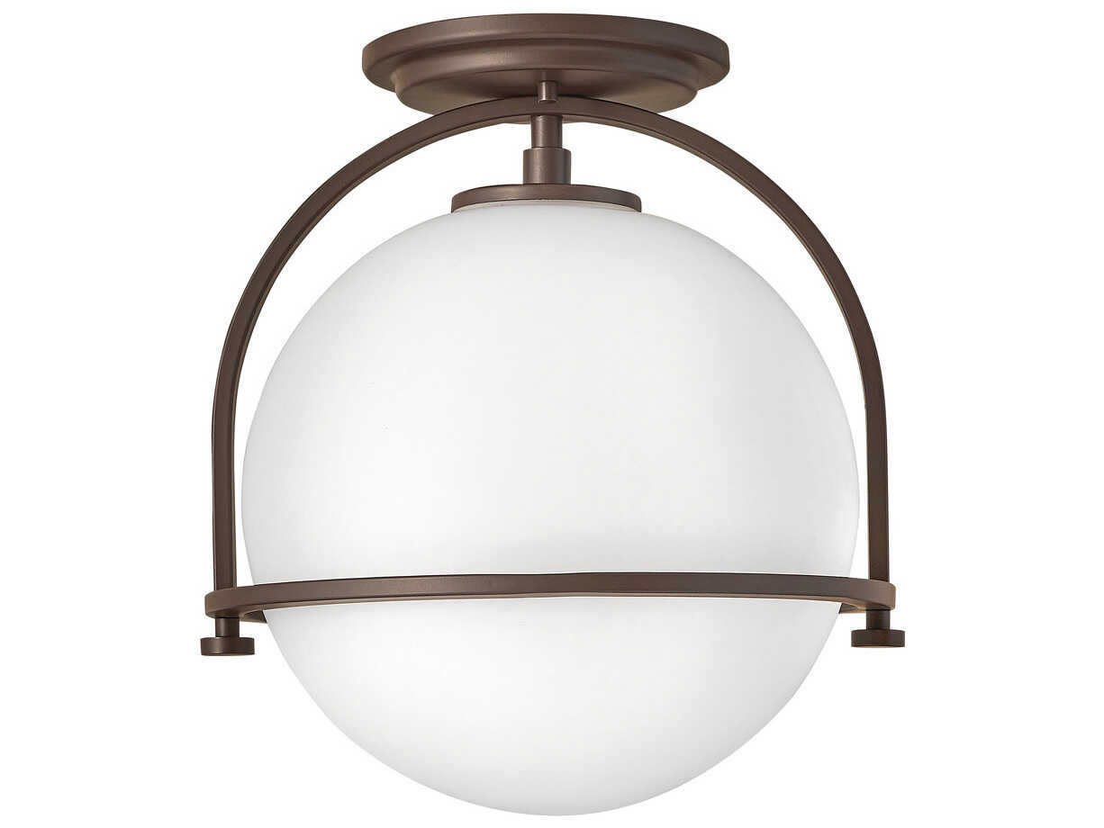 Hinkley Somerset 1-Light Buckeye Bronze Globe Semi Flush Mount