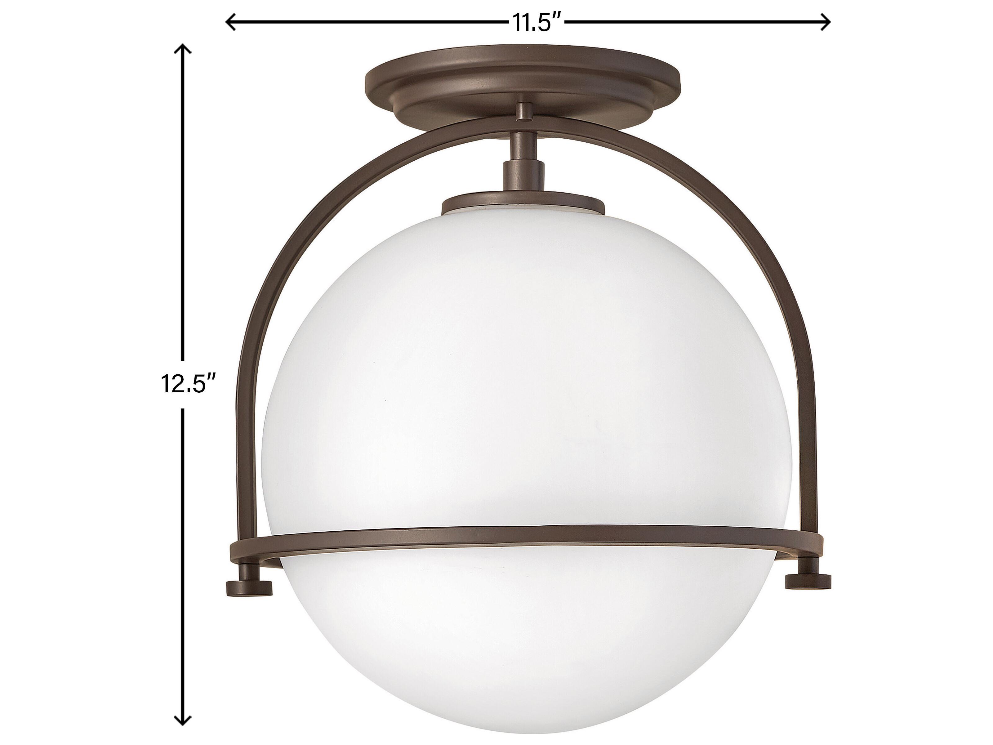 Hinkley Somerset 1-Light Buckeye Bronze Globe Semi Flush Mount
