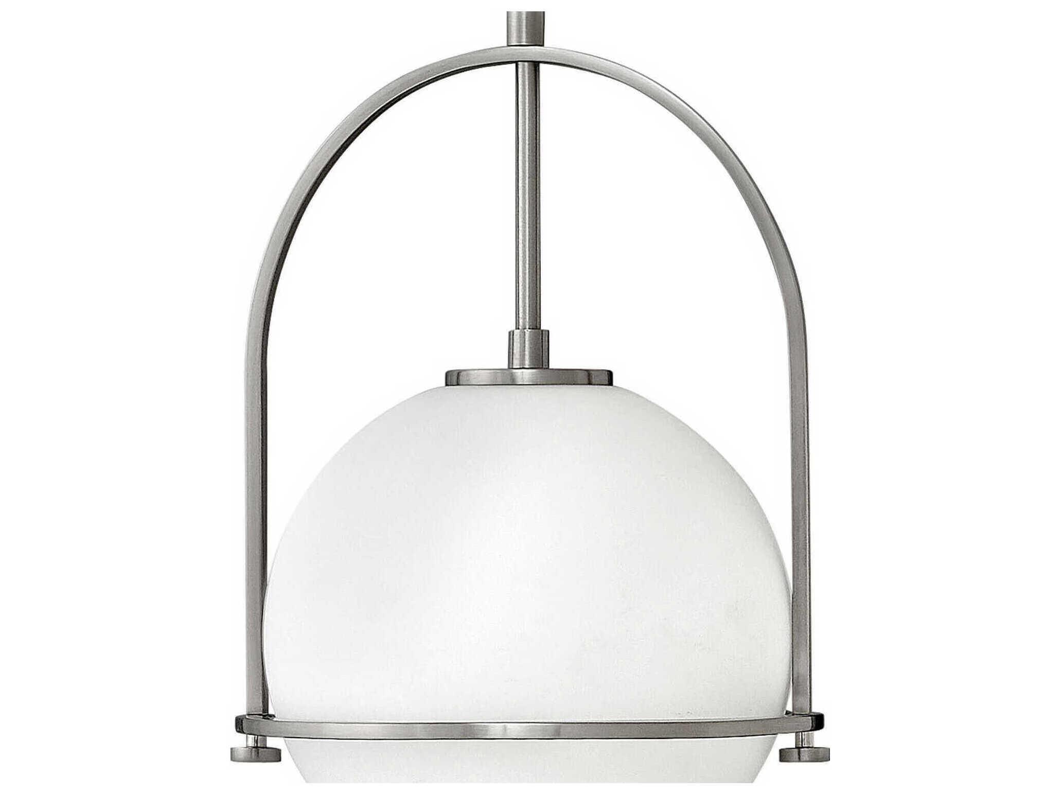 Hinkley Somerset 1-Light Brushed Nickel Glass Globe Pendant