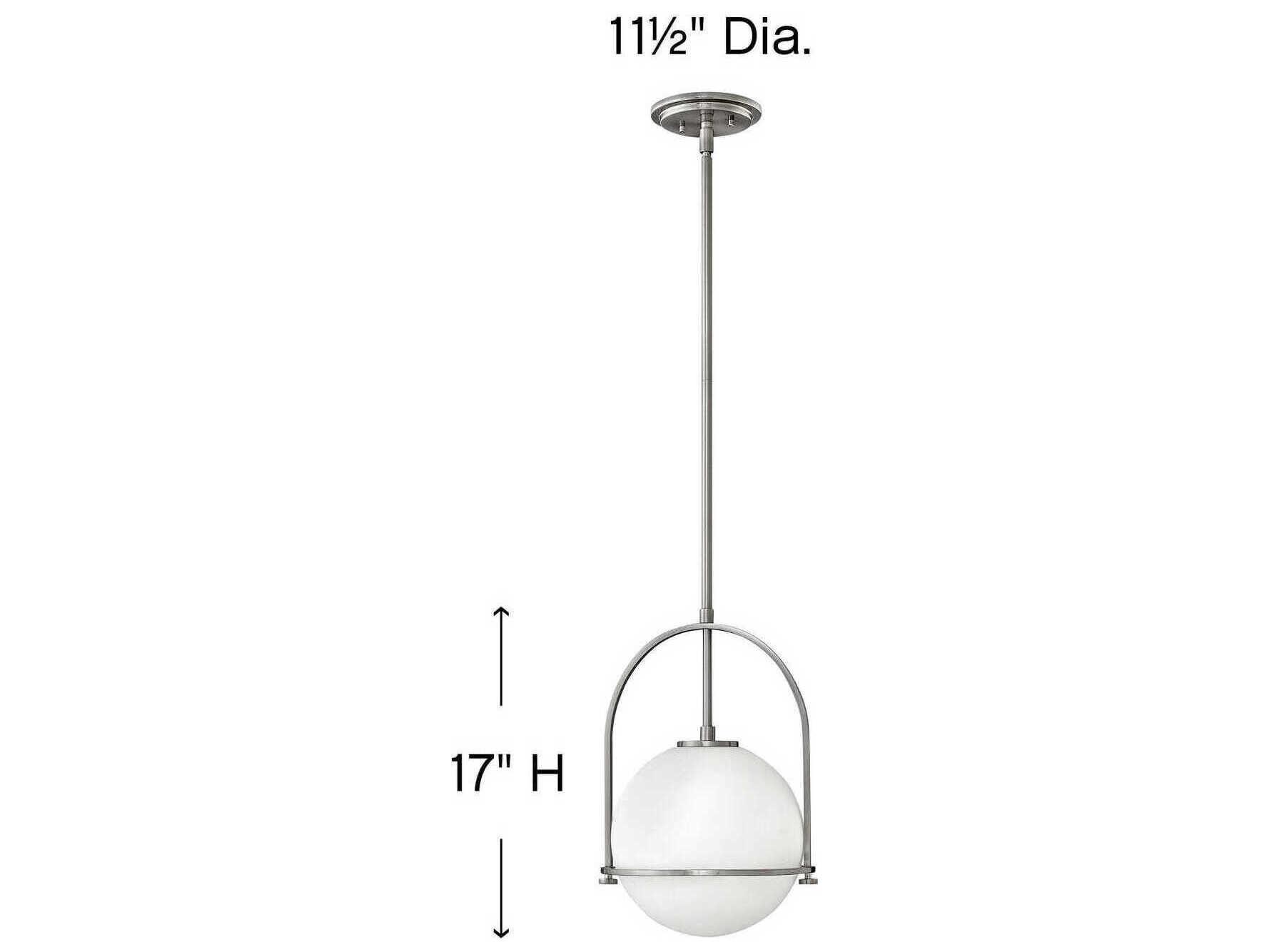 Hinkley Somerset 1-Light Brushed Nickel Glass Globe Pendant