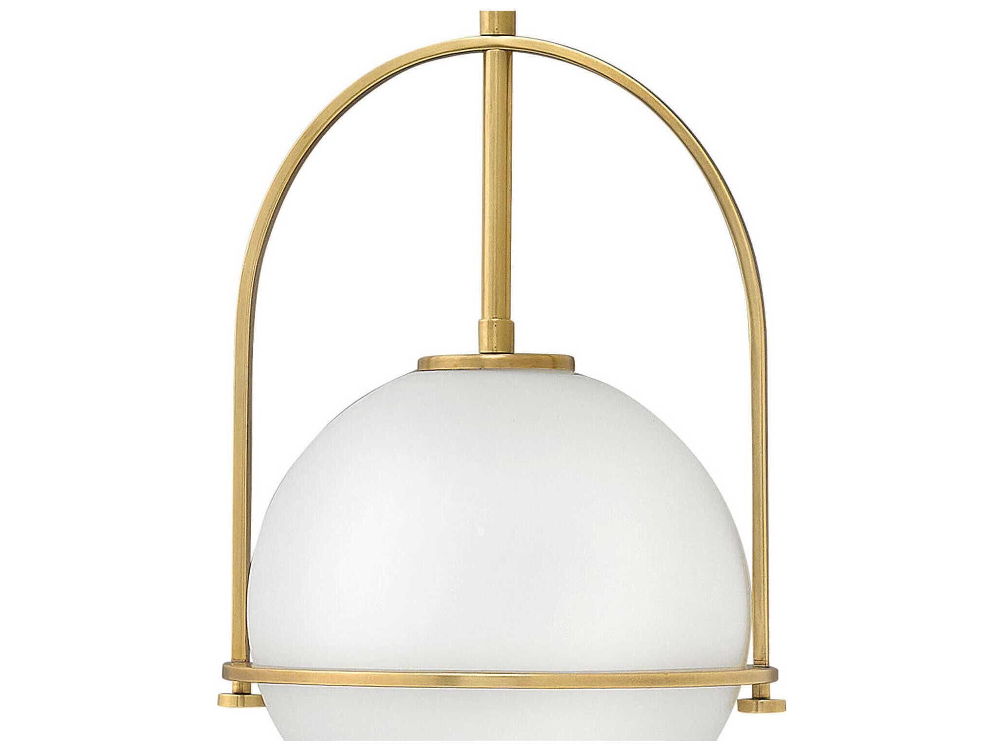 Hinkley Somerset 1-Light Heritage Brass Glass Globe Pendant
