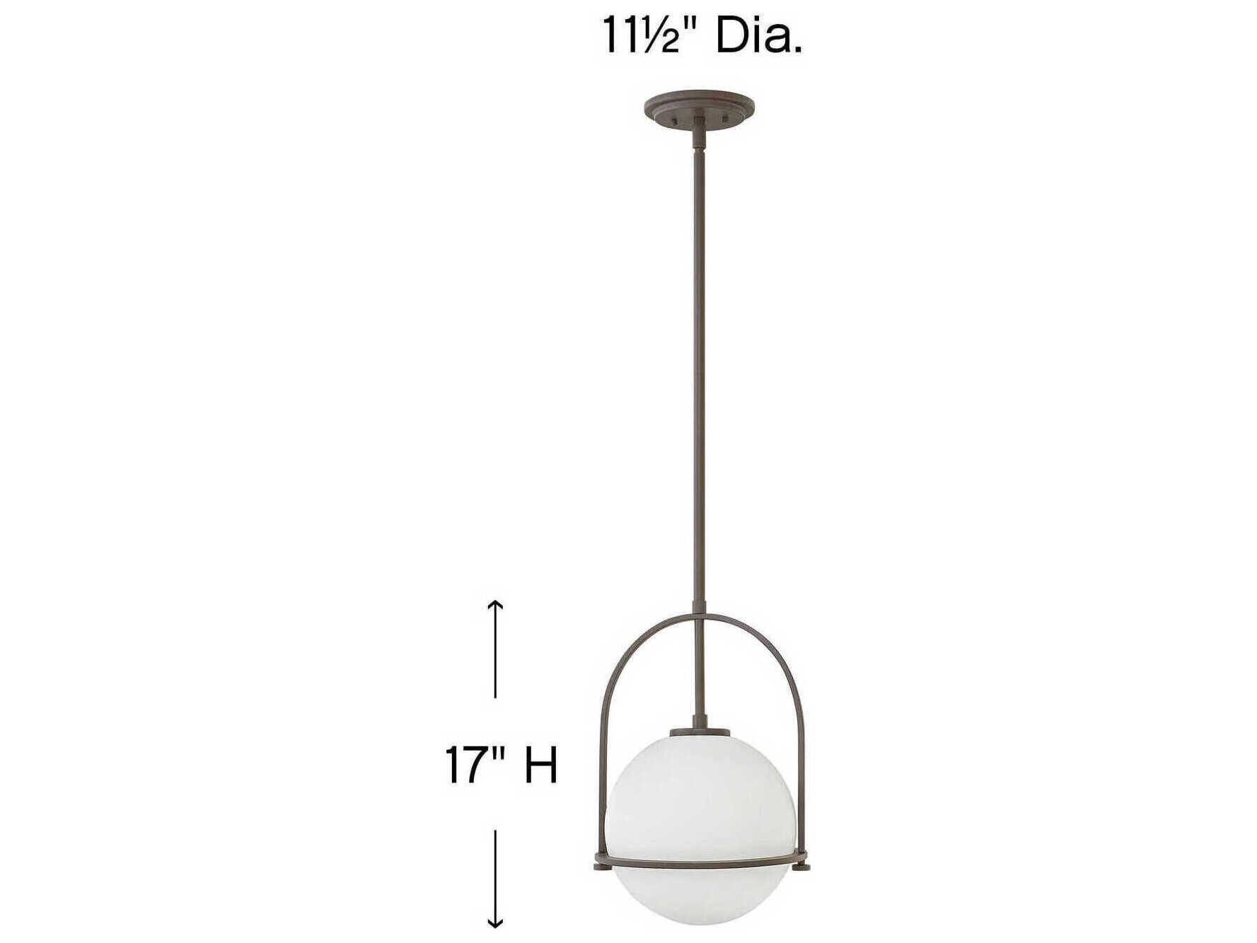 Hinkley Somerset 1-Light Buckeye Bronze Glass Globe Pendant