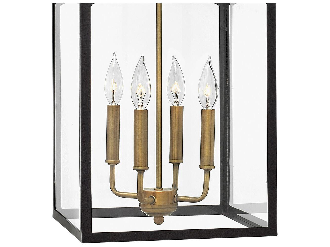 Hinkley Clarendon 4-Light Bronze Glass Candelabra Chandelier