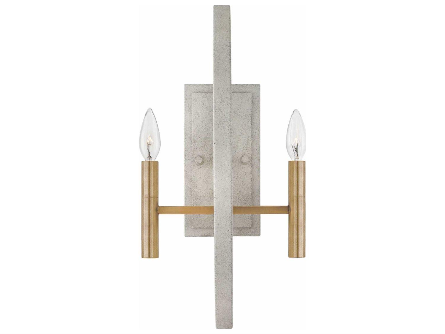 Hinkley Euclid 2-Light Cement Gray Wall Sconce