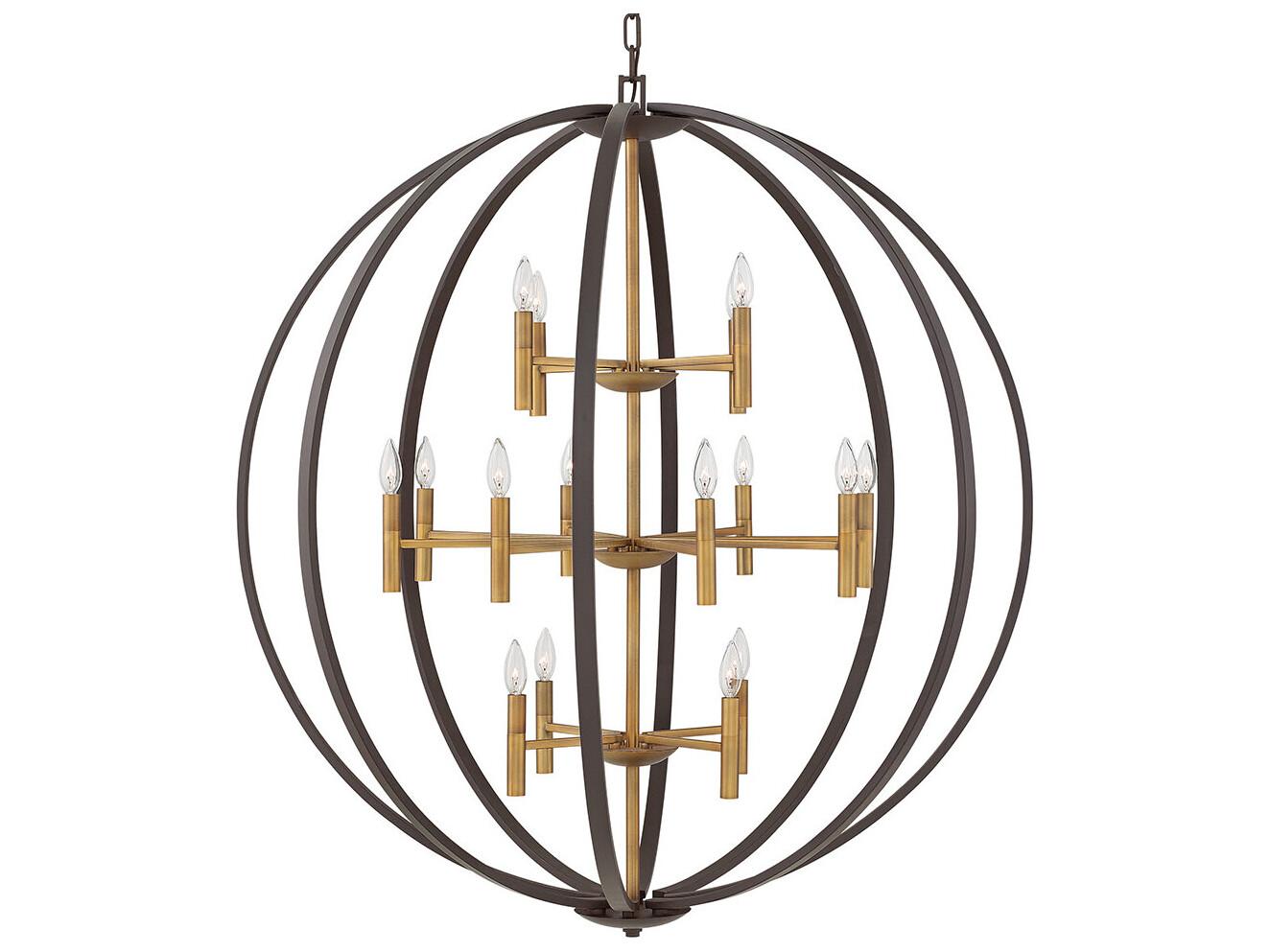 Hinkley Euclid 16-Light Spanish Bronze Candelabra Tiered Chandelier