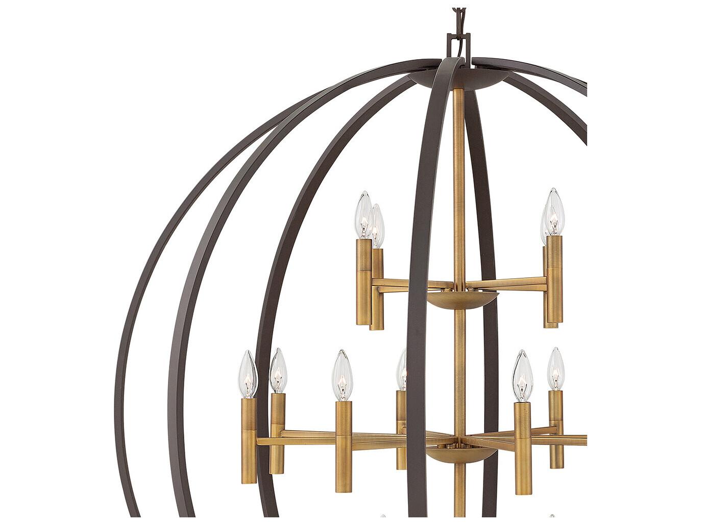 Hinkley Euclid 16-Light Spanish Bronze Candelabra Tiered Chandelier
