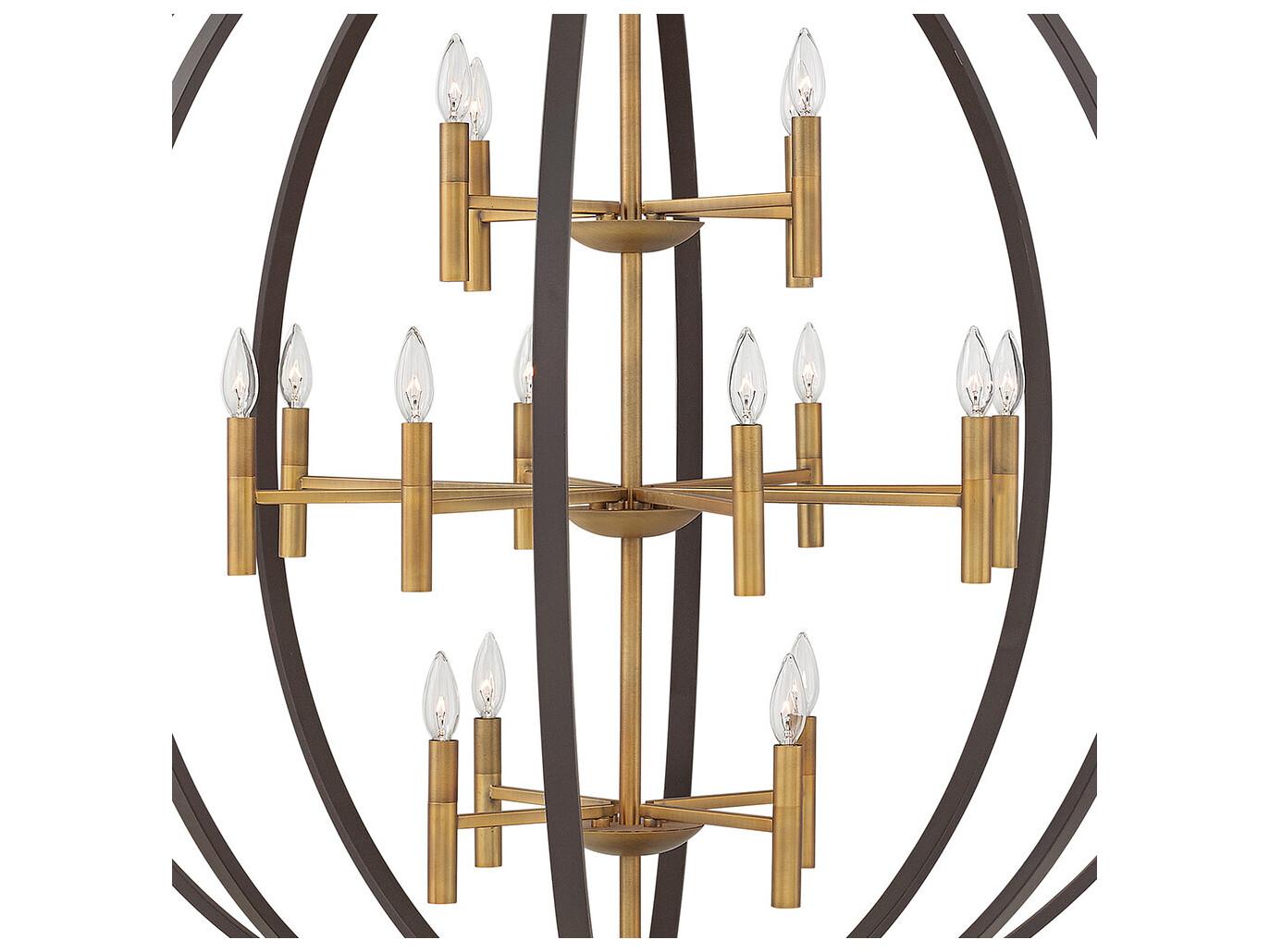 Hinkley Euclid 16-Light Spanish Bronze Candelabra Tiered Chandelier