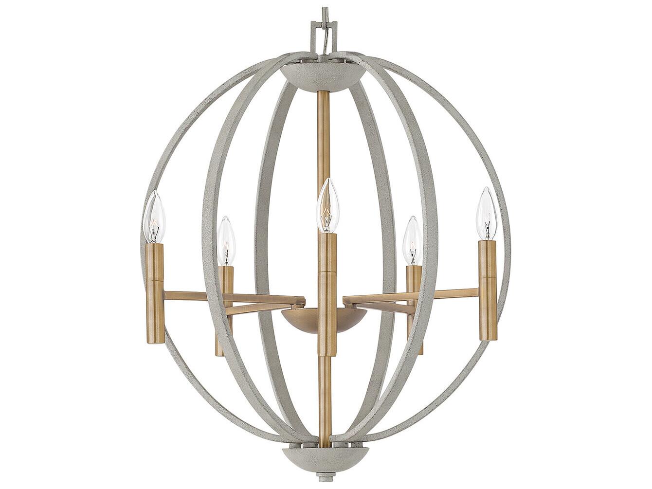 Hinkley Euclid 6-Light Cement Gray Candelabra Chandelier