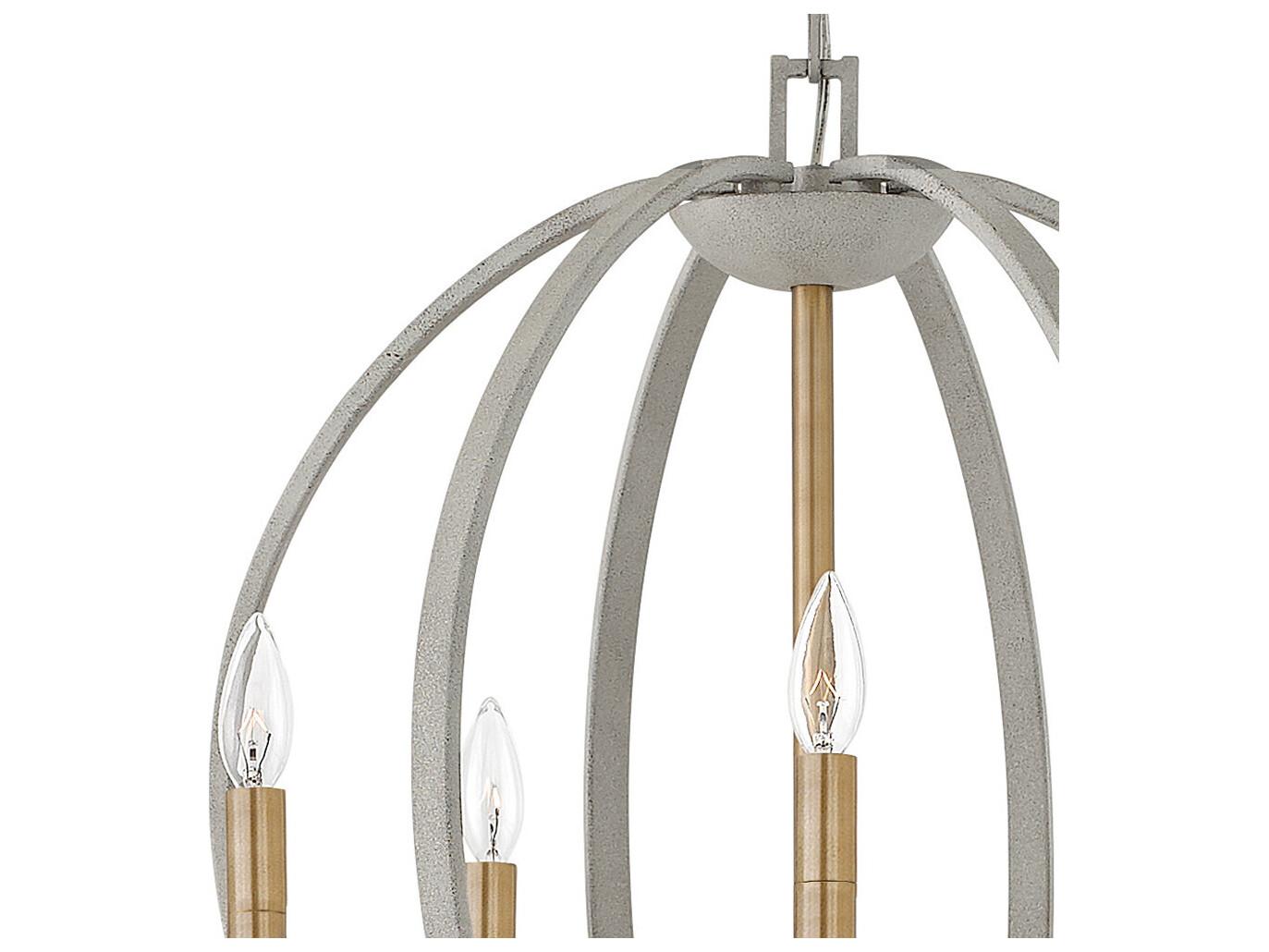 Hinkley Euclid 6-Light Cement Gray Candelabra Chandelier