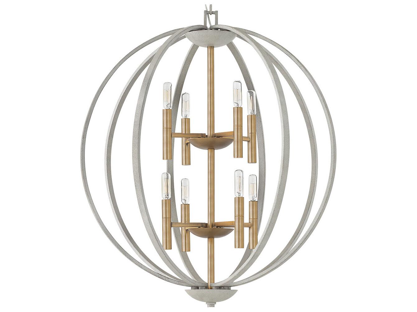 Hinkley Euclid 8-Light Cement Gray Candelabra Chandelier